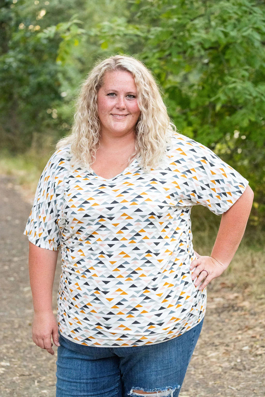 Geo Cozy Chloe Tee Michelle Mae-Happy Campers Boutique-Happy Campers Boutique, Women's Fashion and More in Plainwell, MI