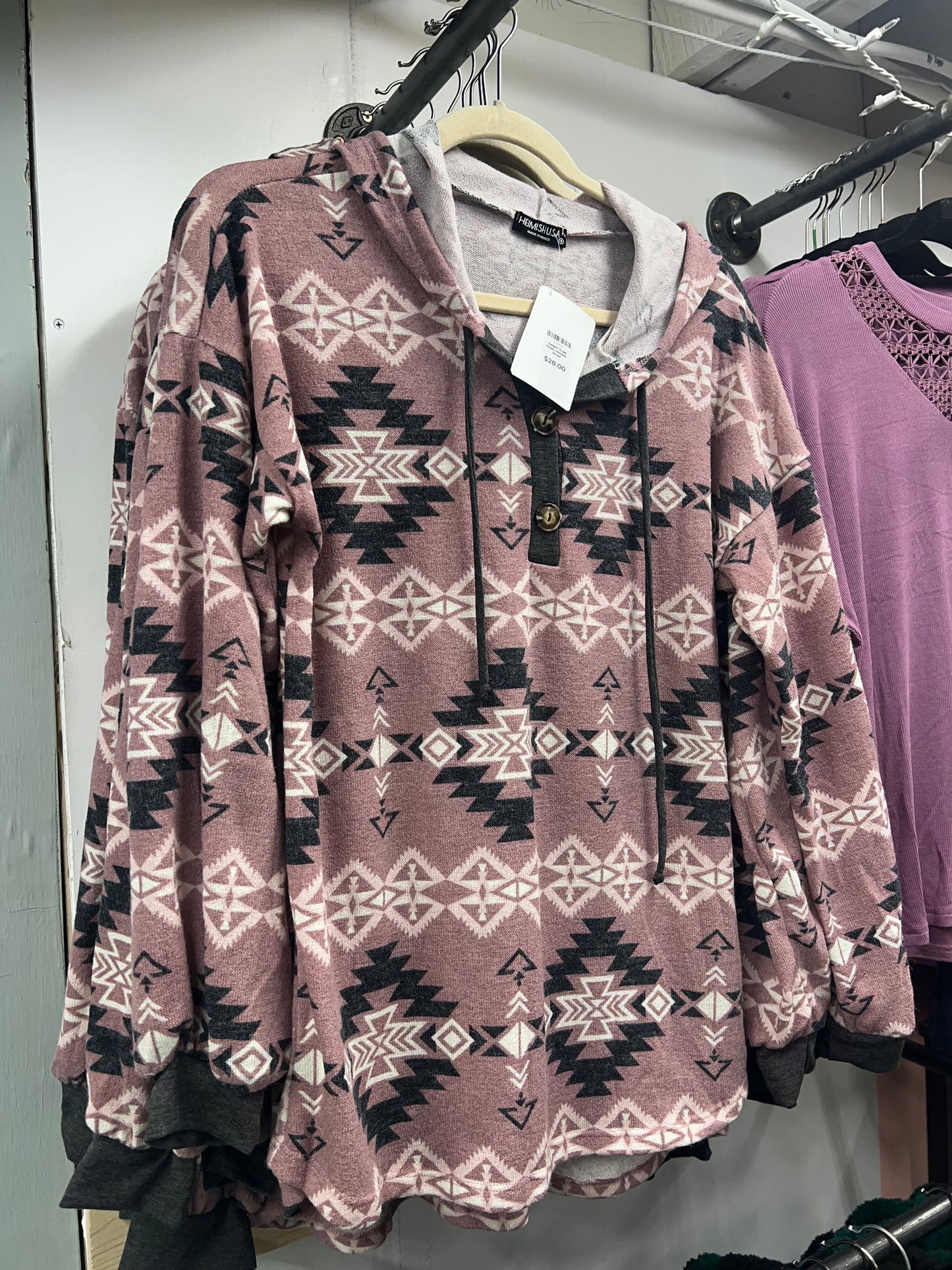 Desert Dusk Aztec Hoodie by Heimish-Happy Campers Boutique-Happy Campers Boutique, Women's Fashion and More in Plainwell, MI