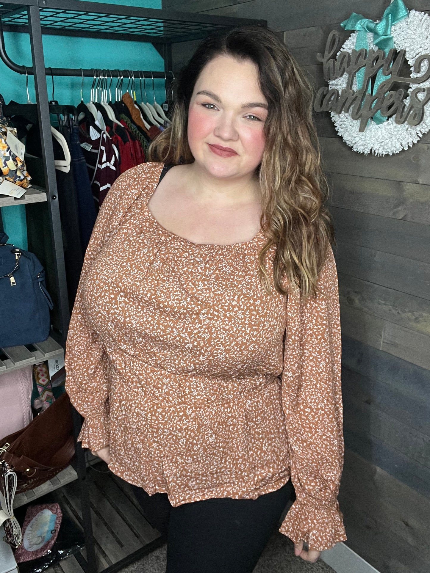 Oddi- Ditzy Puffy Long Sleeve Top-Happy Campers Boutique-Happy Campers Boutique, Women's Fashion and More in Plainwell, MI