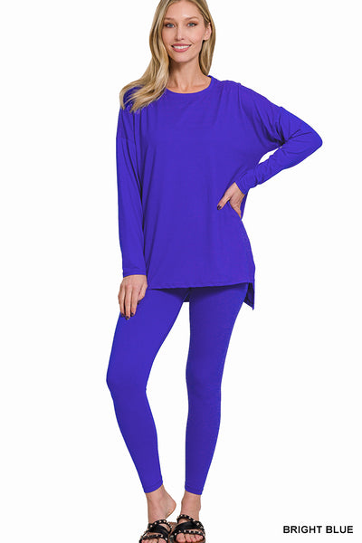 Zenana - BRUSHED DTY MICROFIBER LOUNGEWEAR SET-Happy Campers Boutique-Happy Campers Boutique, Women's Fashion and More in Plainwell, MI
