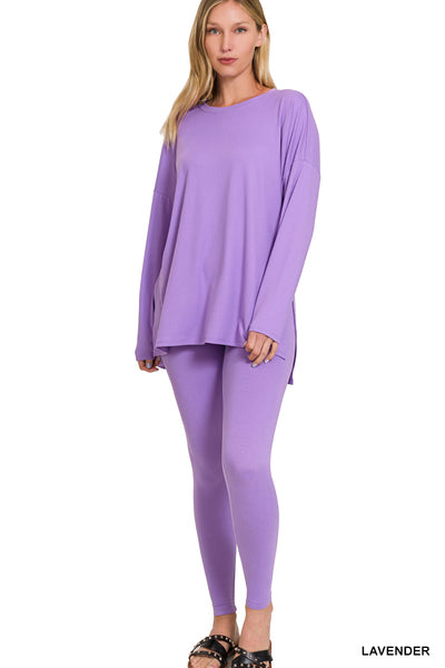 Zenana - BRUSHED DTY MICROFIBER LOUNGEWEAR SET-Happy Campers Boutique-Happy Campers Boutique, Women's Fashion and More in Plainwell, MI