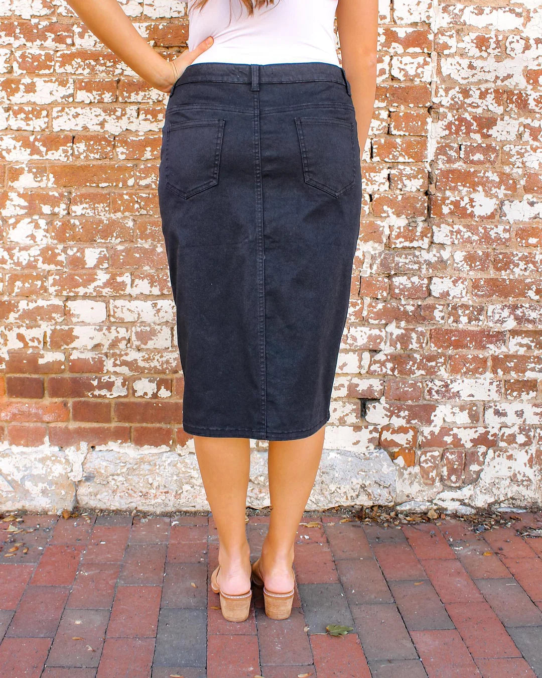 JDA Black Denim Skirt-Happy Campers Boutique-Happy Campers Boutique, Women's Fashion and More in Plainwell, MI