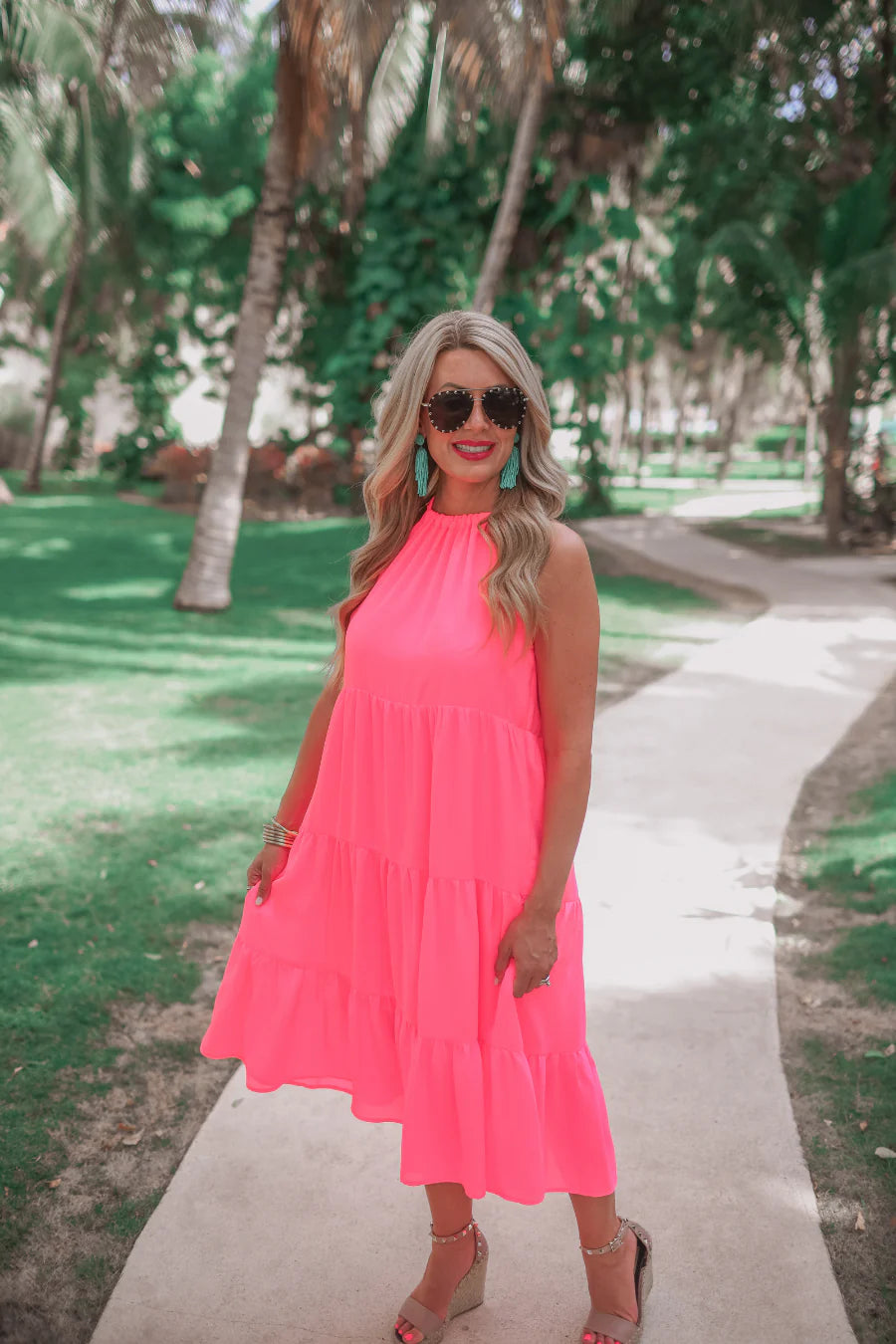 Sunny With a Chance Halter Dress-Happy Campers Boutique-Happy Campers Boutique, Women's Fashion and More in Plainwell, MI