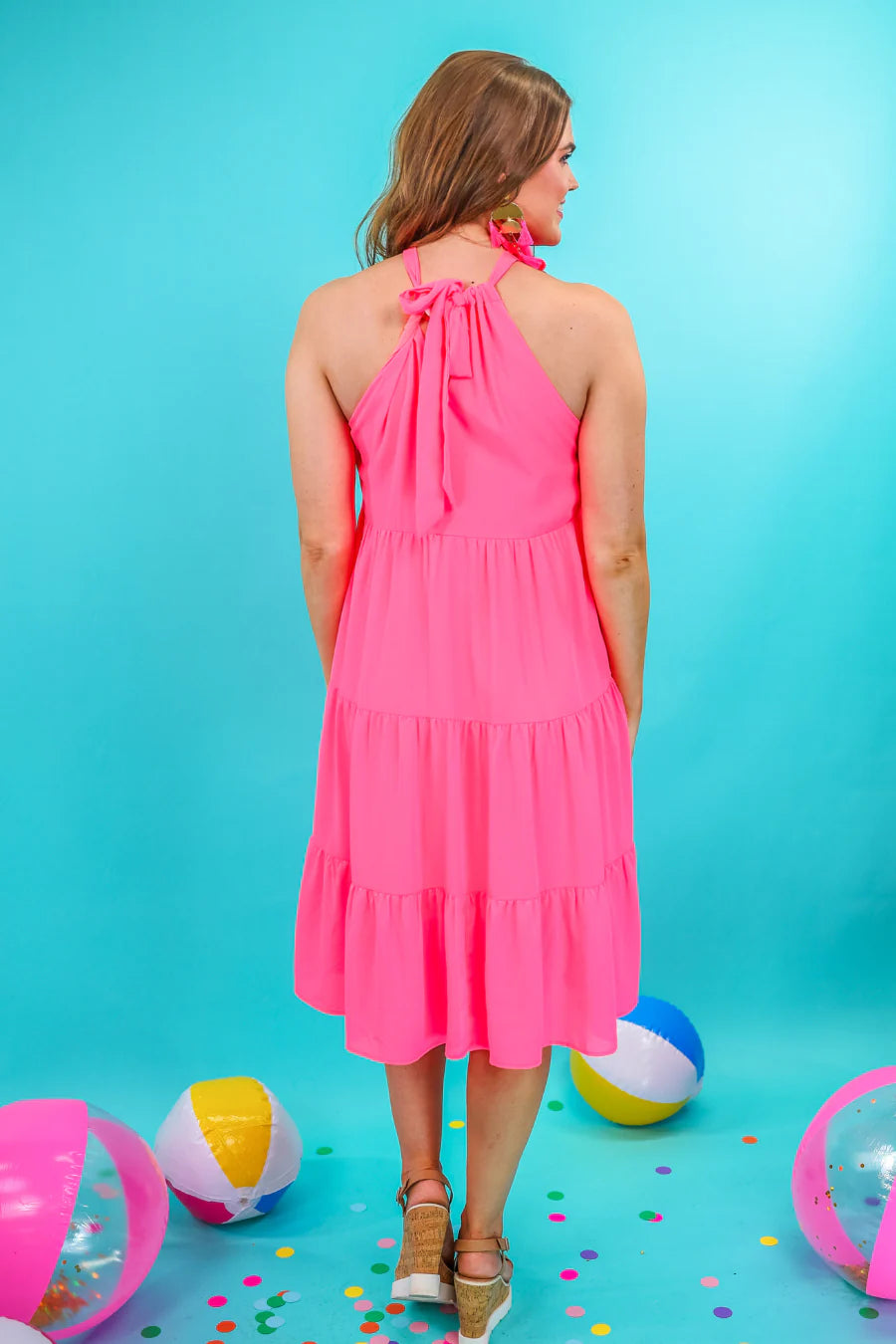Sunny With a Chance Halter Dress-Happy Campers Boutique-Happy Campers Boutique, Women's Fashion and More in Plainwell, MI