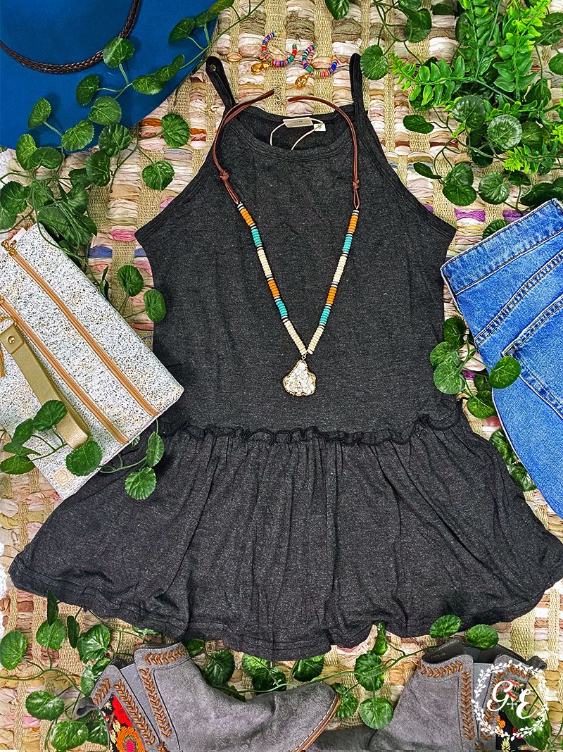 Southern Grace - Tank with Ruffle Waist-Happy Campers Boutique-Happy Campers Boutique, Women's Fashion and More in Plainwell, MI