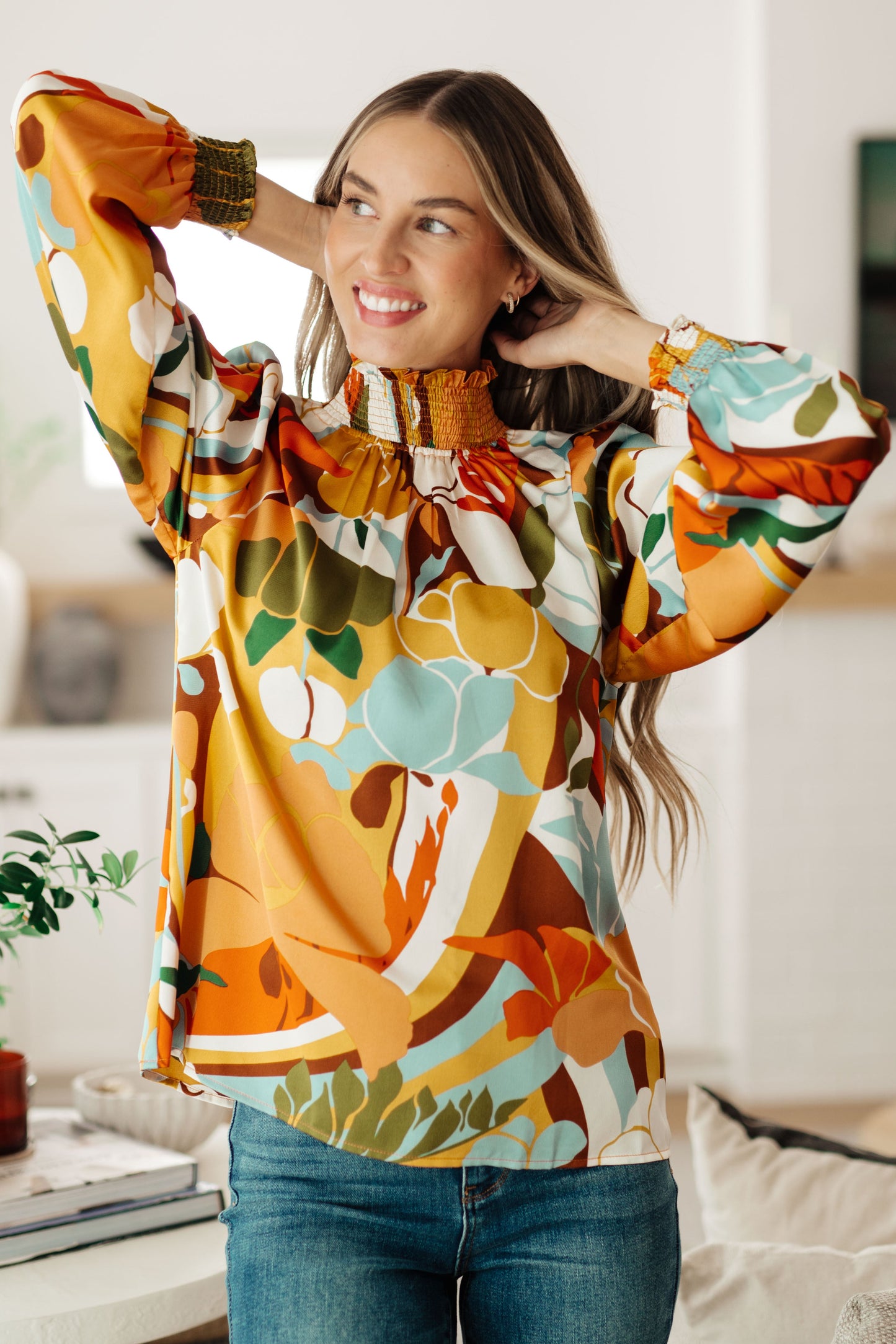 All Together Now Mock Neck Blouse-Womens-Ave Shops-Happy Campers Boutique, Women's Fashion and More in Plainwell, MI
