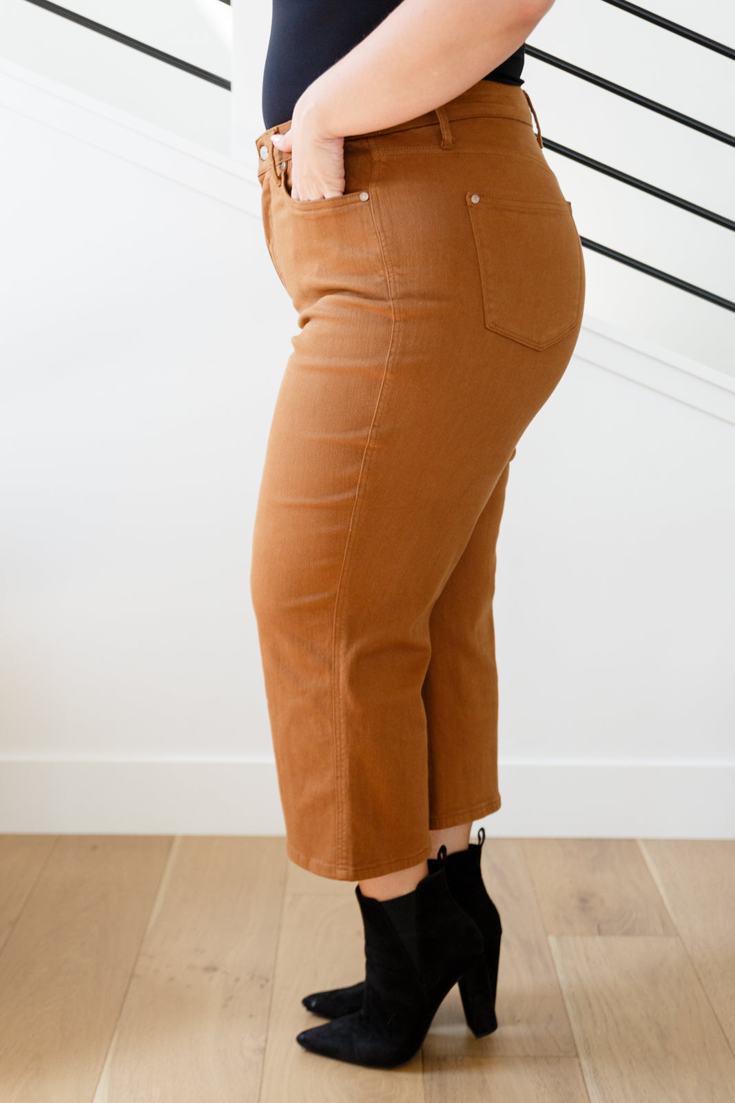 Briar High Rise Control Top Wide Leg Crop Jeans in Camel-Womens-Ave Shops-Happy Campers Boutique, Women's Fashion and More in Plainwell, MI