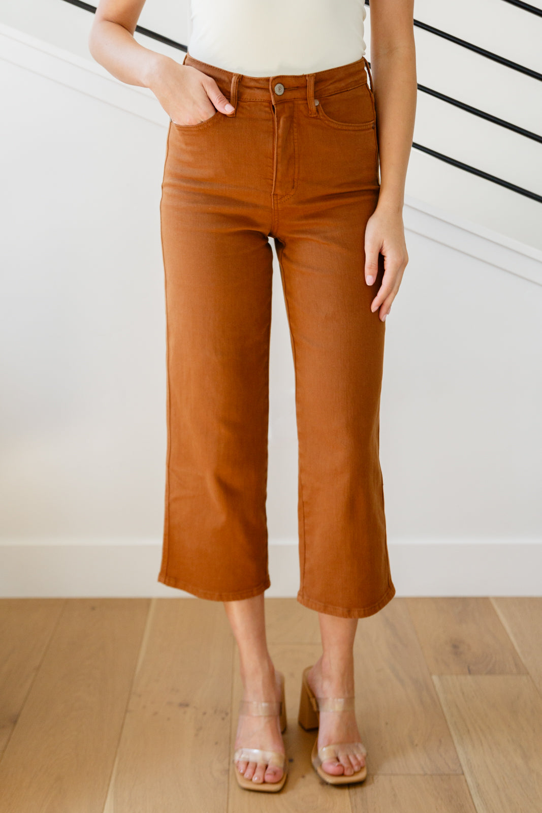 Briar High Rise Control Top Wide Leg Crop Jeans in Camel-Womens-Ave Shops-Happy Campers Boutique, Women's Fashion and More in Plainwell, MI