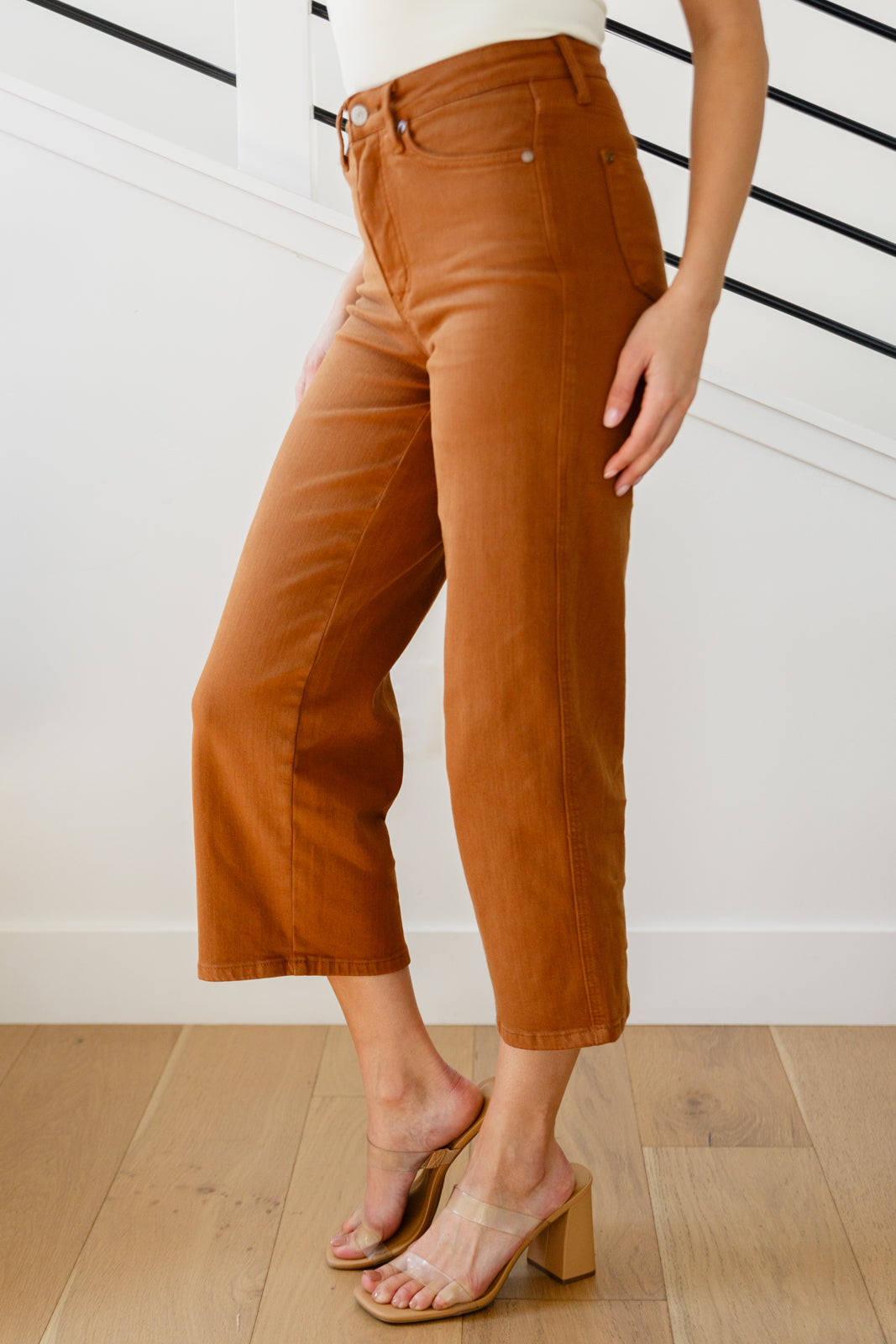 Briar High Rise Control Top Wide Leg Crop Jeans in Camel-Womens-Ave Shops-Happy Campers Boutique, Women's Fashion and More in Plainwell, MI