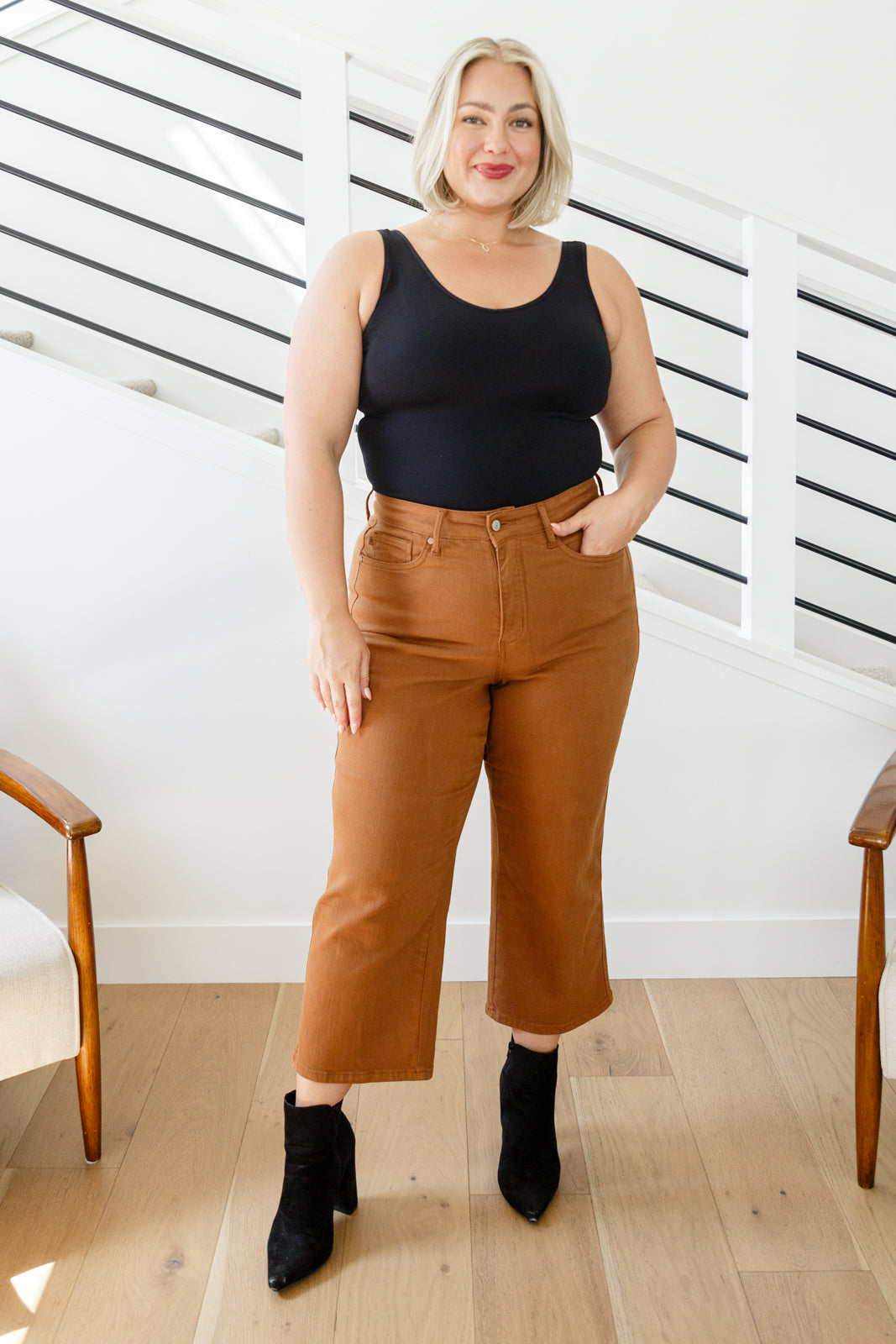 Briar High Rise Control Top Wide Leg Crop Jeans in Camel-Womens-Ave Shops-Happy Campers Boutique, Women's Fashion and More in Plainwell, MI