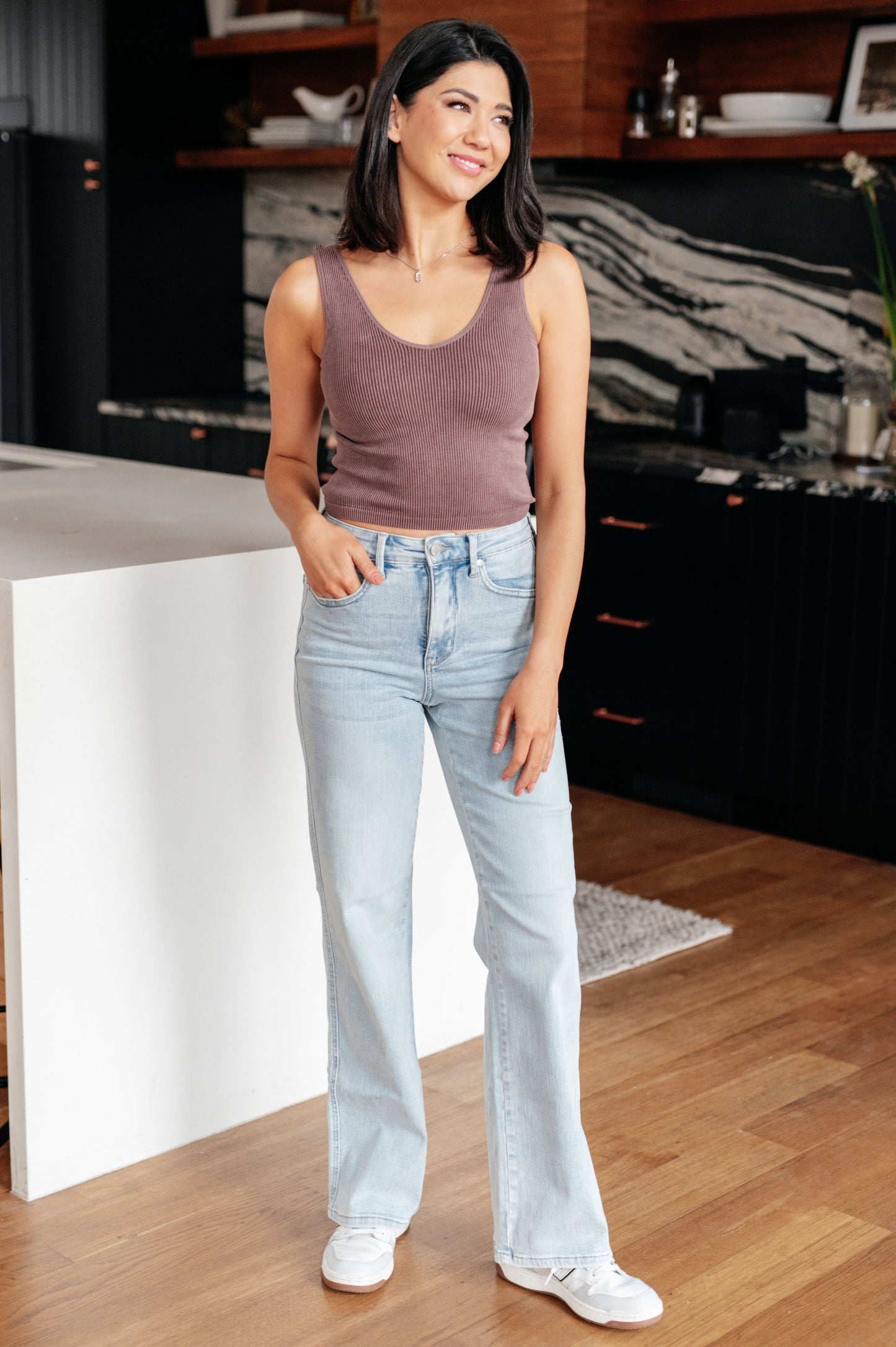 Brooke High Rise Control Top Vintage Wash Straight Jeans-Womens-Ave Shops-Happy Campers Boutique, Women's Fashion and More in Plainwell, MI