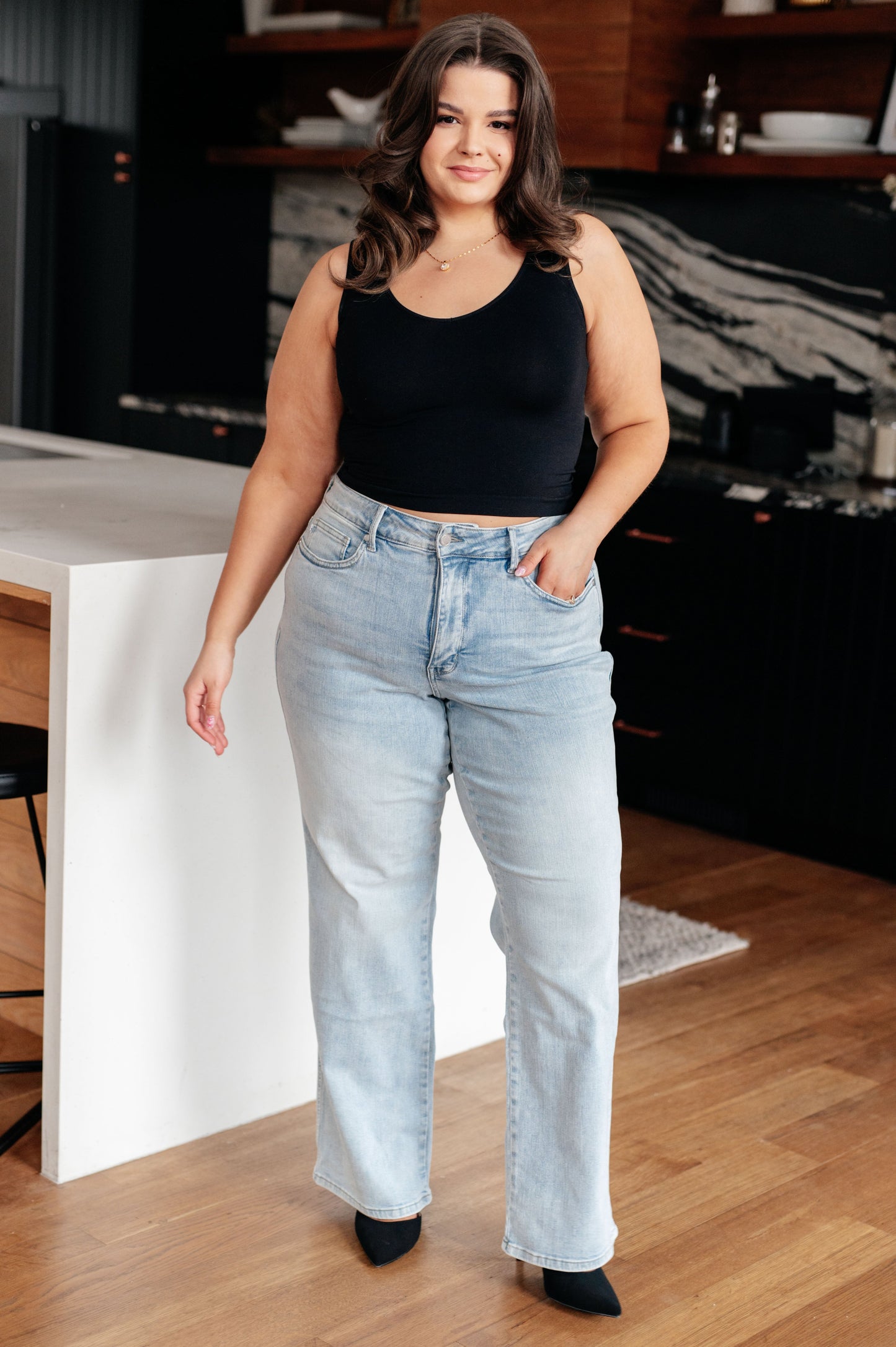 Brooke High Rise Control Top Vintage Wash Straight Jeans-Womens-Ave Shops-Happy Campers Boutique, Women's Fashion and More in Plainwell, MI