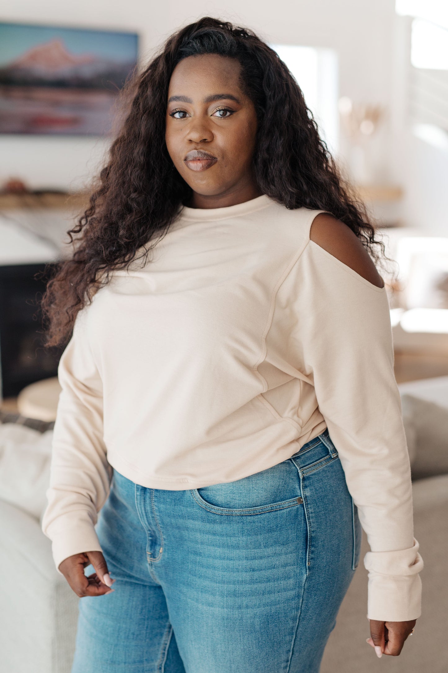 Carefully Crafted Cold Shoulder Blouse-Womens-Ave Shops-Happy Campers Boutique, Women's Fashion and More in Plainwell, MI