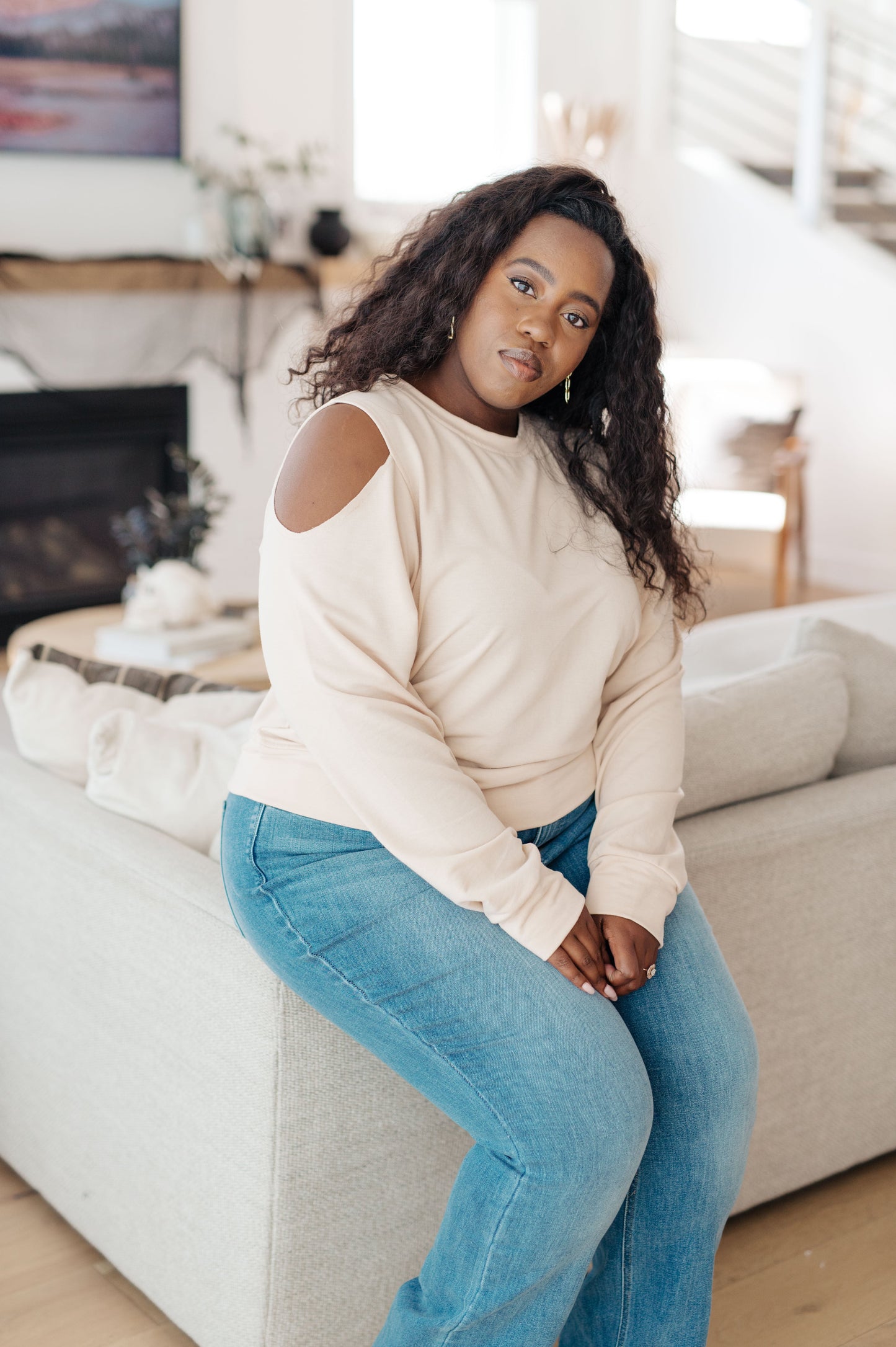 Carefully Crafted Cold Shoulder Blouse-Womens-Ave Shops-Happy Campers Boutique, Women's Fashion and More in Plainwell, MI
