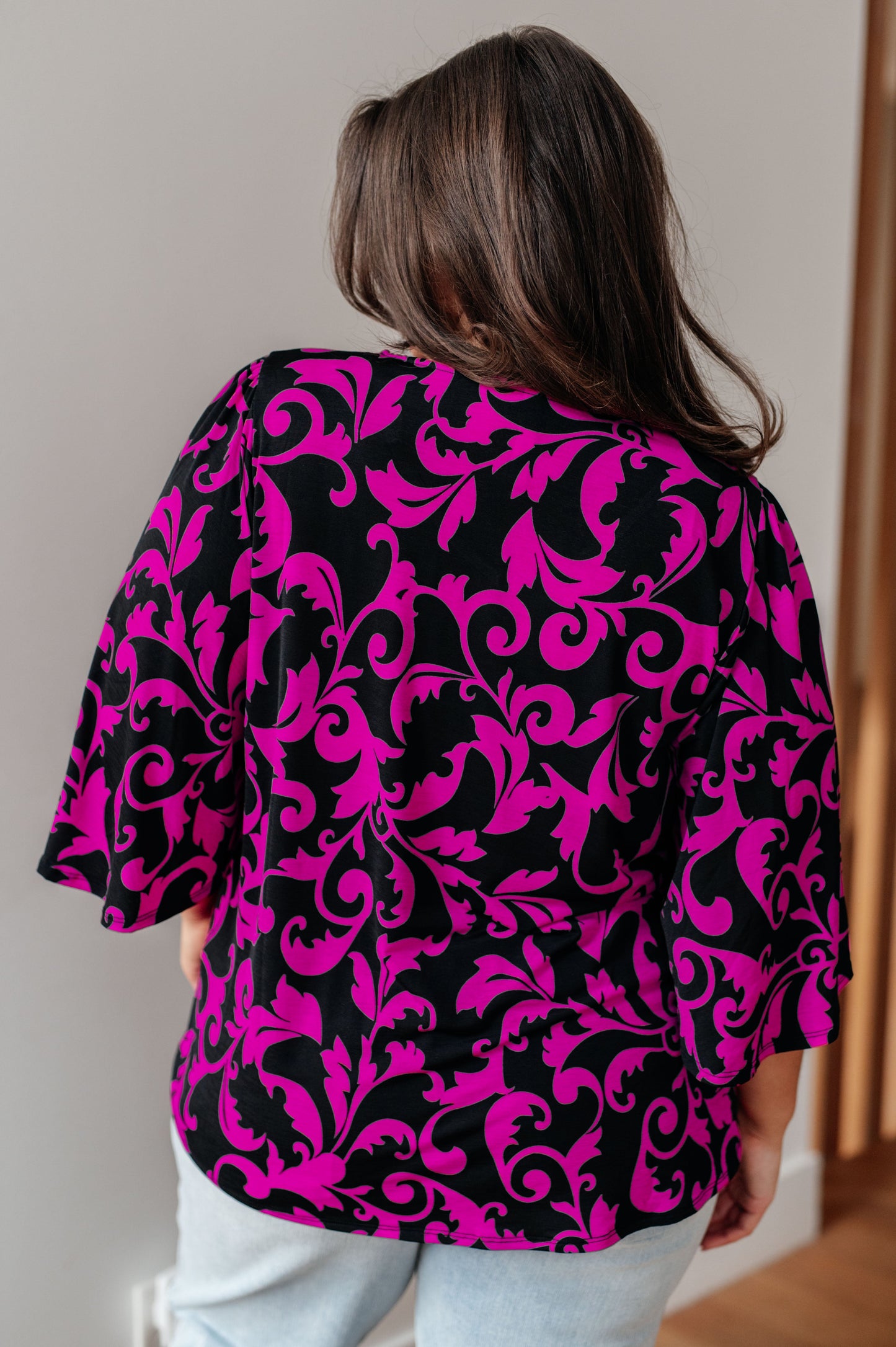 Casually Cute V-Neck Top in Magenta-Womens-Ave Shops-Happy Campers Boutique, Women's Fashion and More in Plainwell, MI
