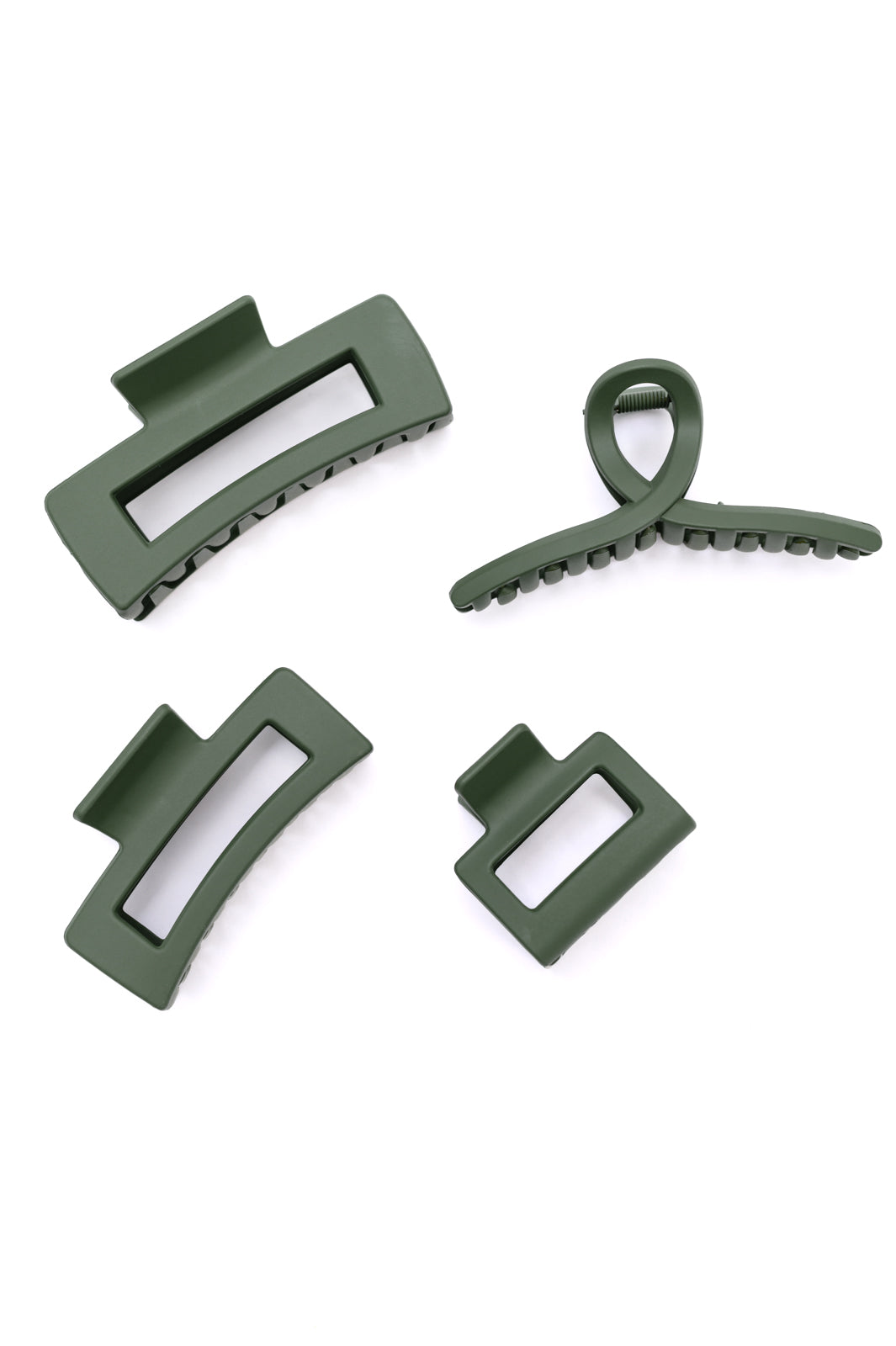 Claw Clip Set of 4 in Forest Green-Womens-Ave Shops-Happy Campers Boutique, Women's Fashion and More in Plainwell, MI