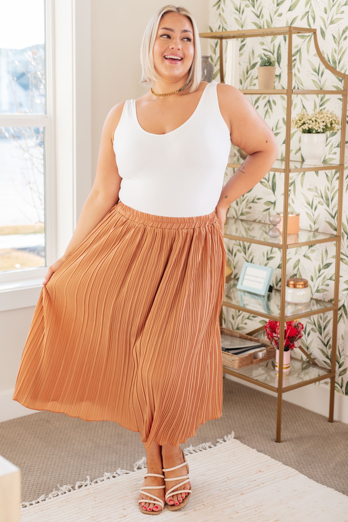 Are You Talking to Me Pleated Midi Skirt-Skirts-Ave Shops-Happy Campers Boutique, Women's Fashion and More in Plainwell, MI