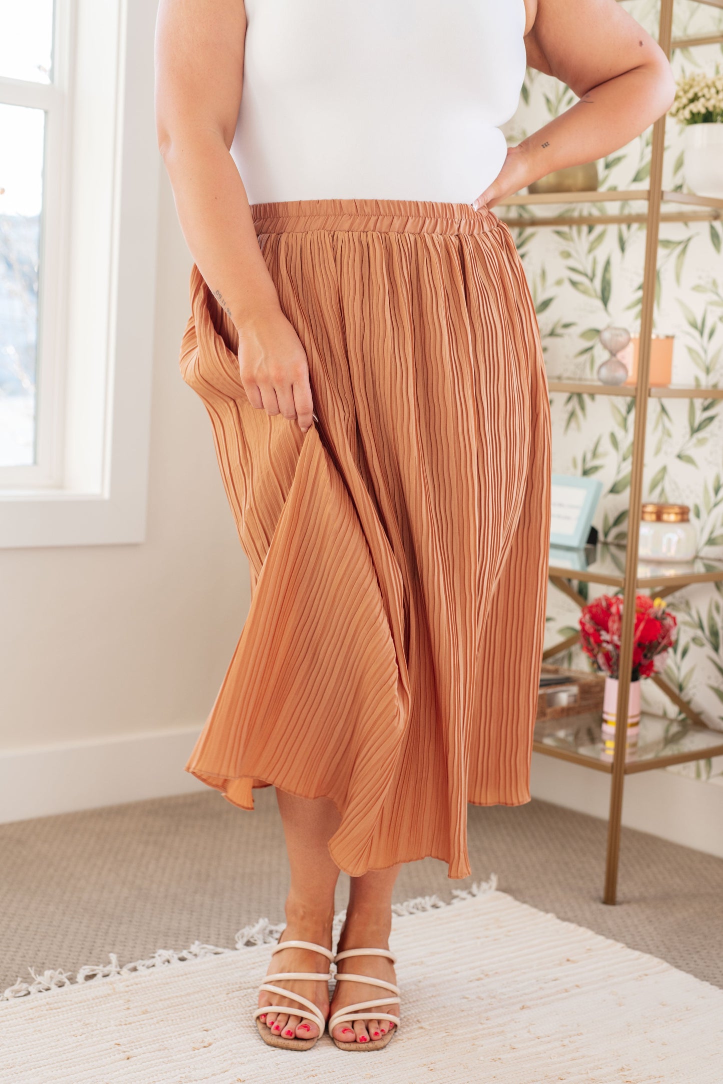 Are You Talking to Me Pleated Midi Skirt-Skirts-Ave Shops-Happy Campers Boutique, Women's Fashion and More in Plainwell, MI