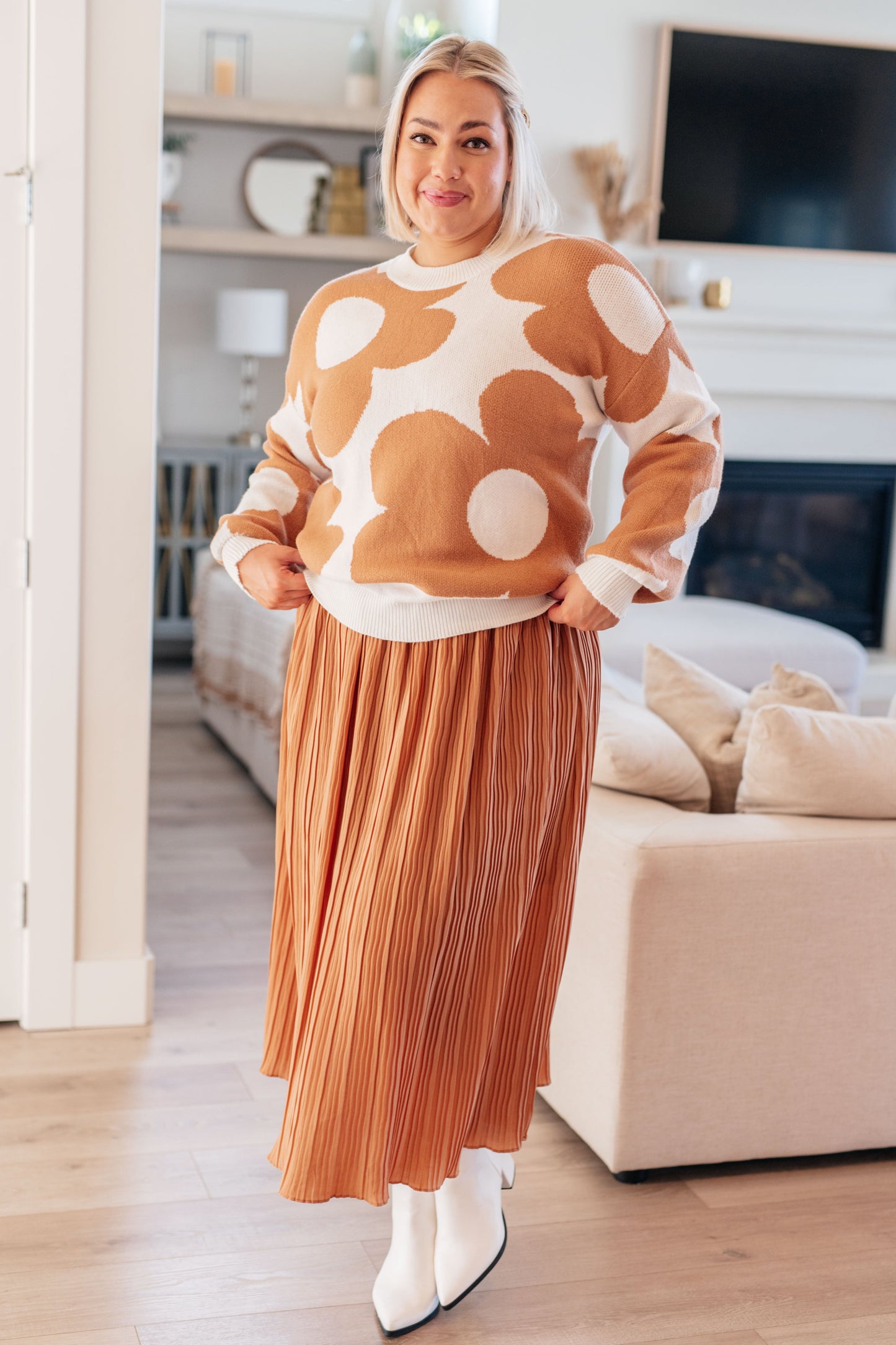 Are You Talking to Me Pleated Midi Skirt-Skirts-Ave Shops-Happy Campers Boutique, Women's Fashion and More in Plainwell, MI