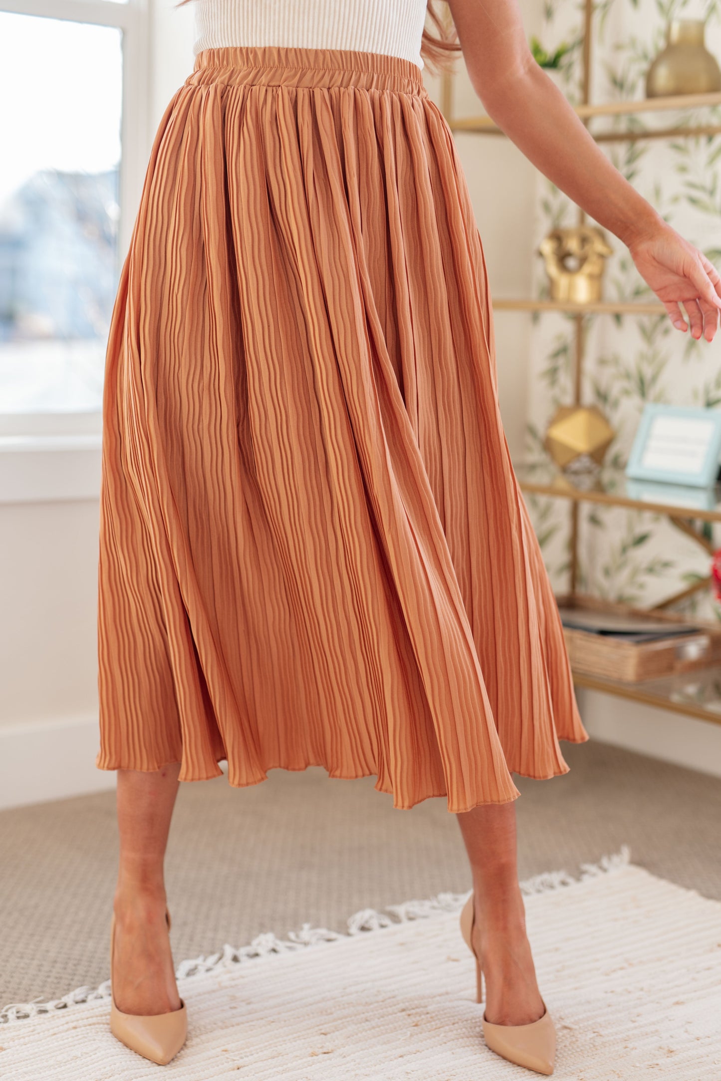 Are You Talking to Me Pleated Midi Skirt-Skirts-Ave Shops-Happy Campers Boutique, Women's Fashion and More in Plainwell, MI