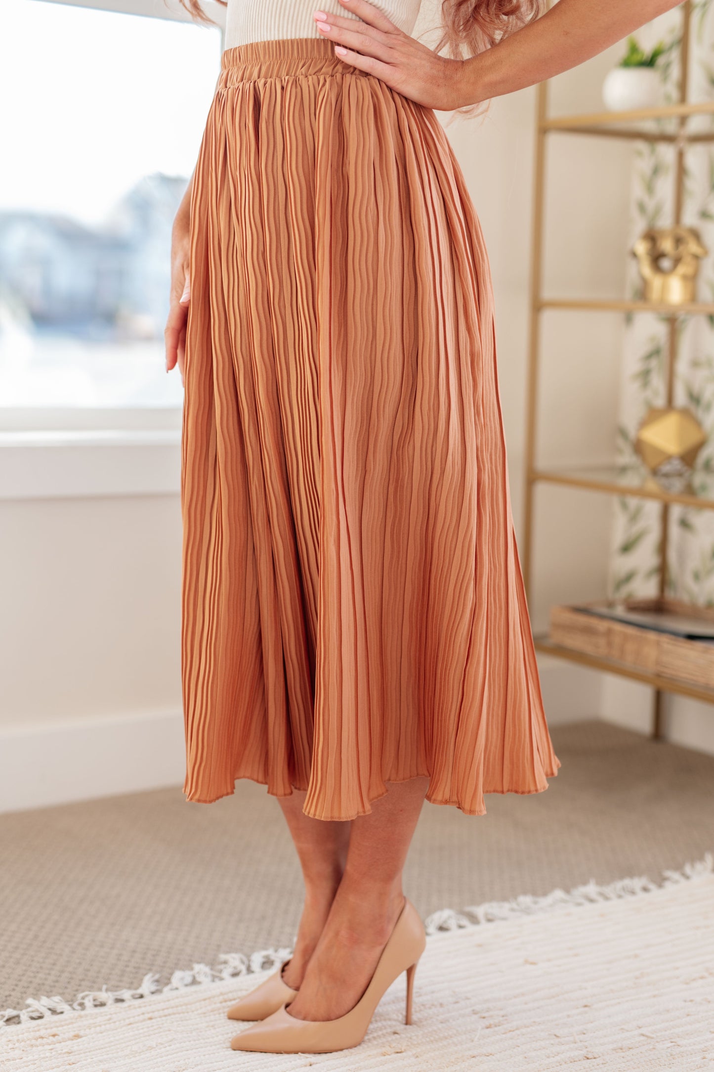 Are You Talking to Me Pleated Midi Skirt-Skirts-Ave Shops-Happy Campers Boutique, Women's Fashion and More in Plainwell, MI