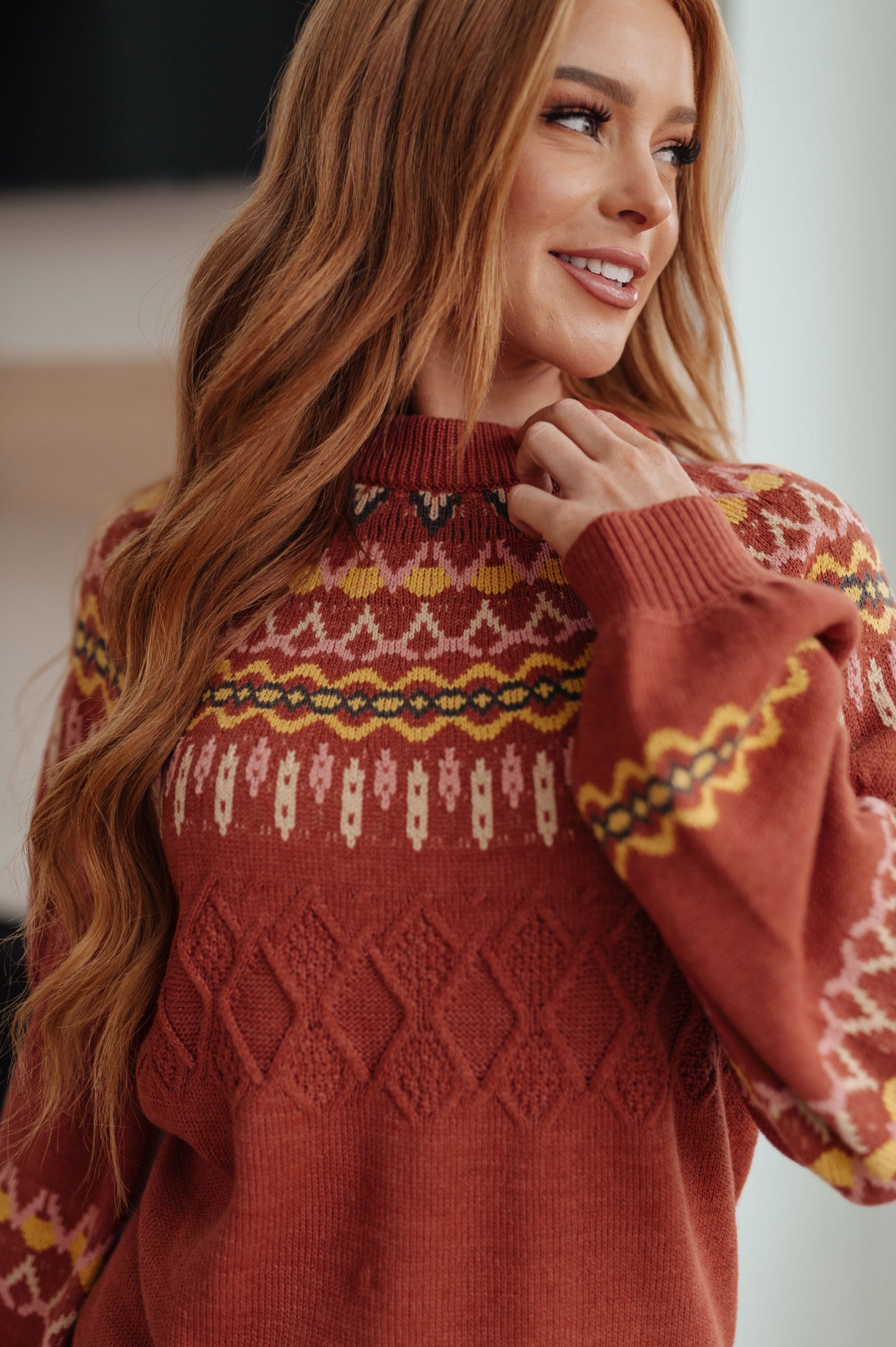 Cozy Chalet Fair Isle Sweater-Womens-Ave Shops-Happy Campers Boutique, Women's Fashion and More in Plainwell, MI