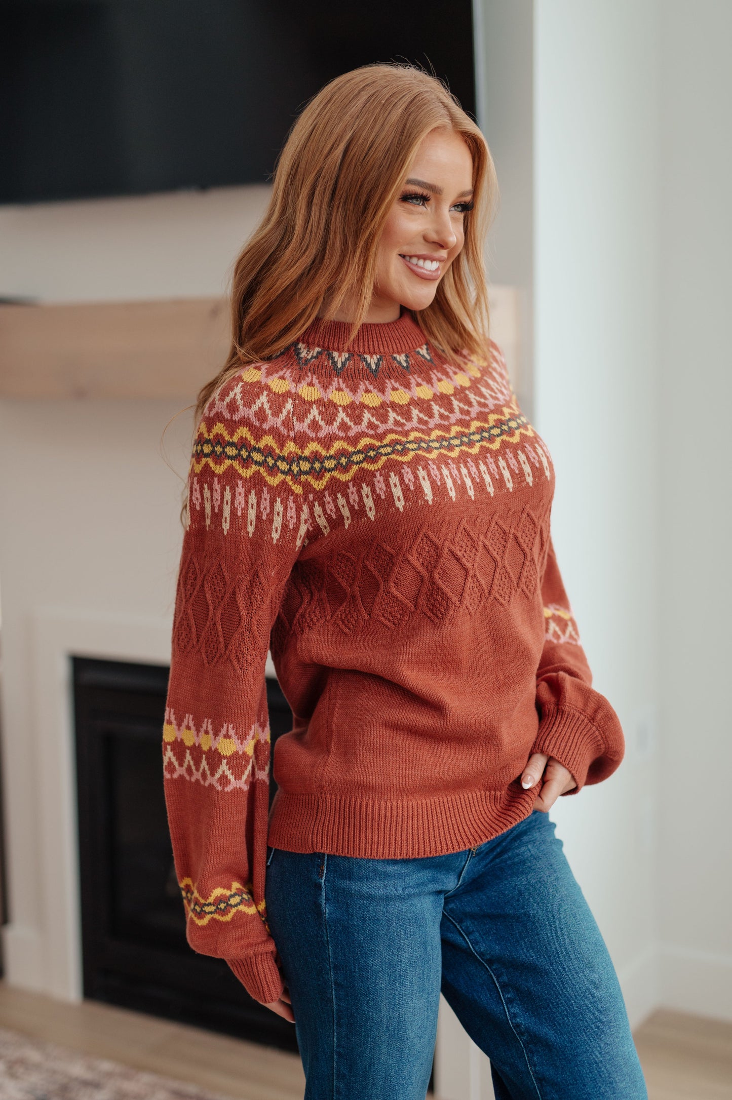 Cozy Chalet Fair Isle Sweater-Womens-Ave Shops-Happy Campers Boutique, Women's Fashion and More in Plainwell, MI