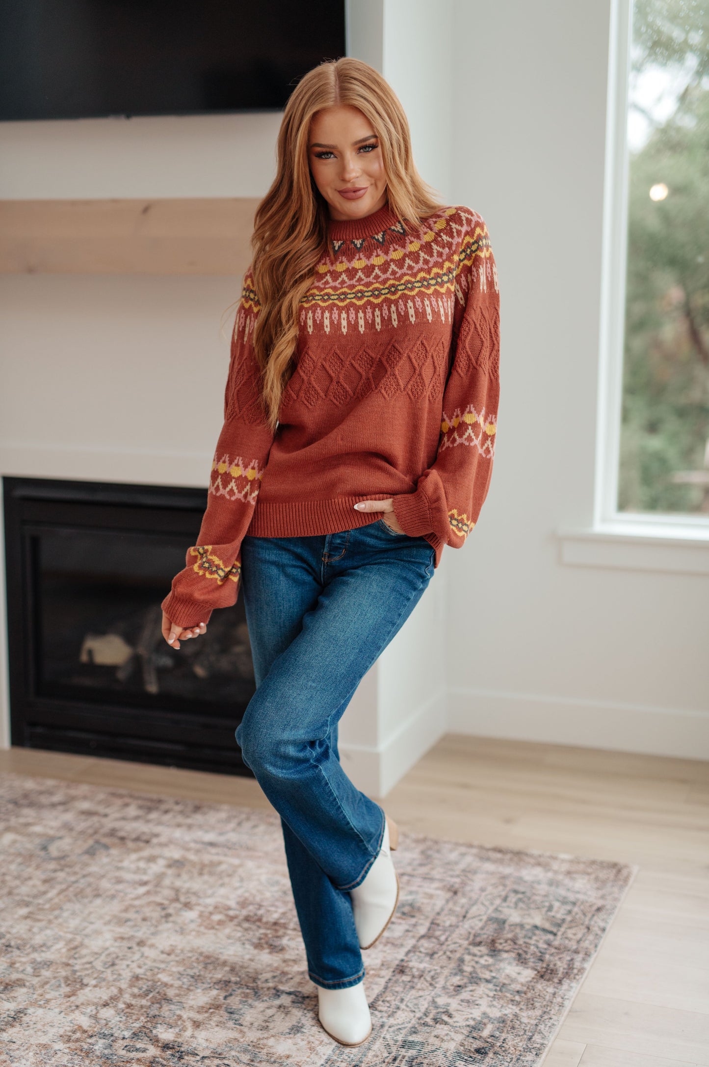 Cozy Chalet Fair Isle Sweater-Womens-Ave Shops-Happy Campers Boutique, Women's Fashion and More in Plainwell, MI