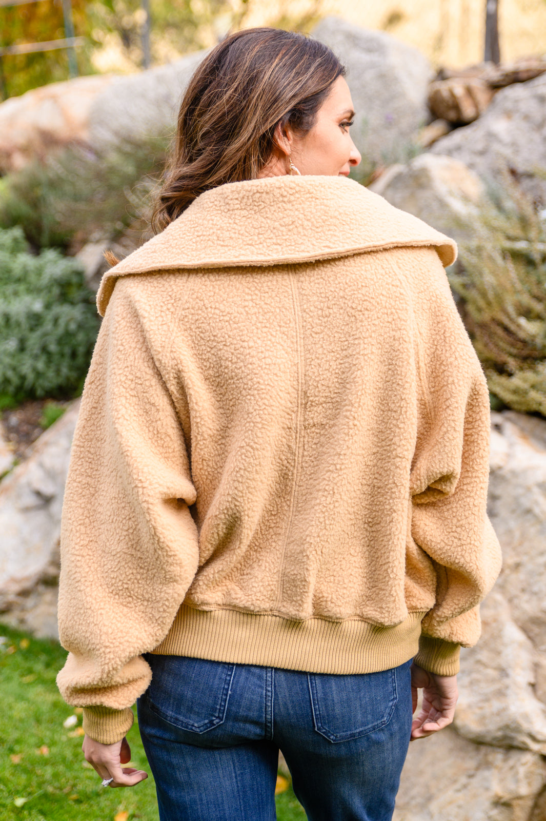 Don't Stress Oversized Collar Sherpa Jacket In Taupe-Womens-Ave Shops-Happy Campers Boutique, Women's Fashion and More in Plainwell, MI