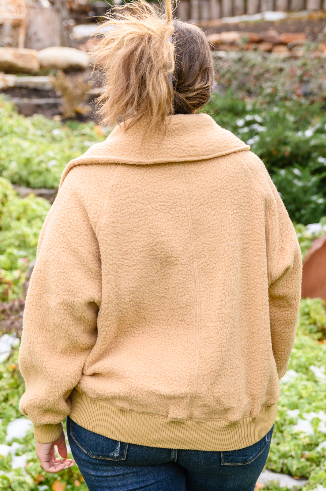 Don't Stress Oversized Collar Sherpa Jacket In Taupe-Womens-Ave Shops-Happy Campers Boutique, Women's Fashion and More in Plainwell, MI