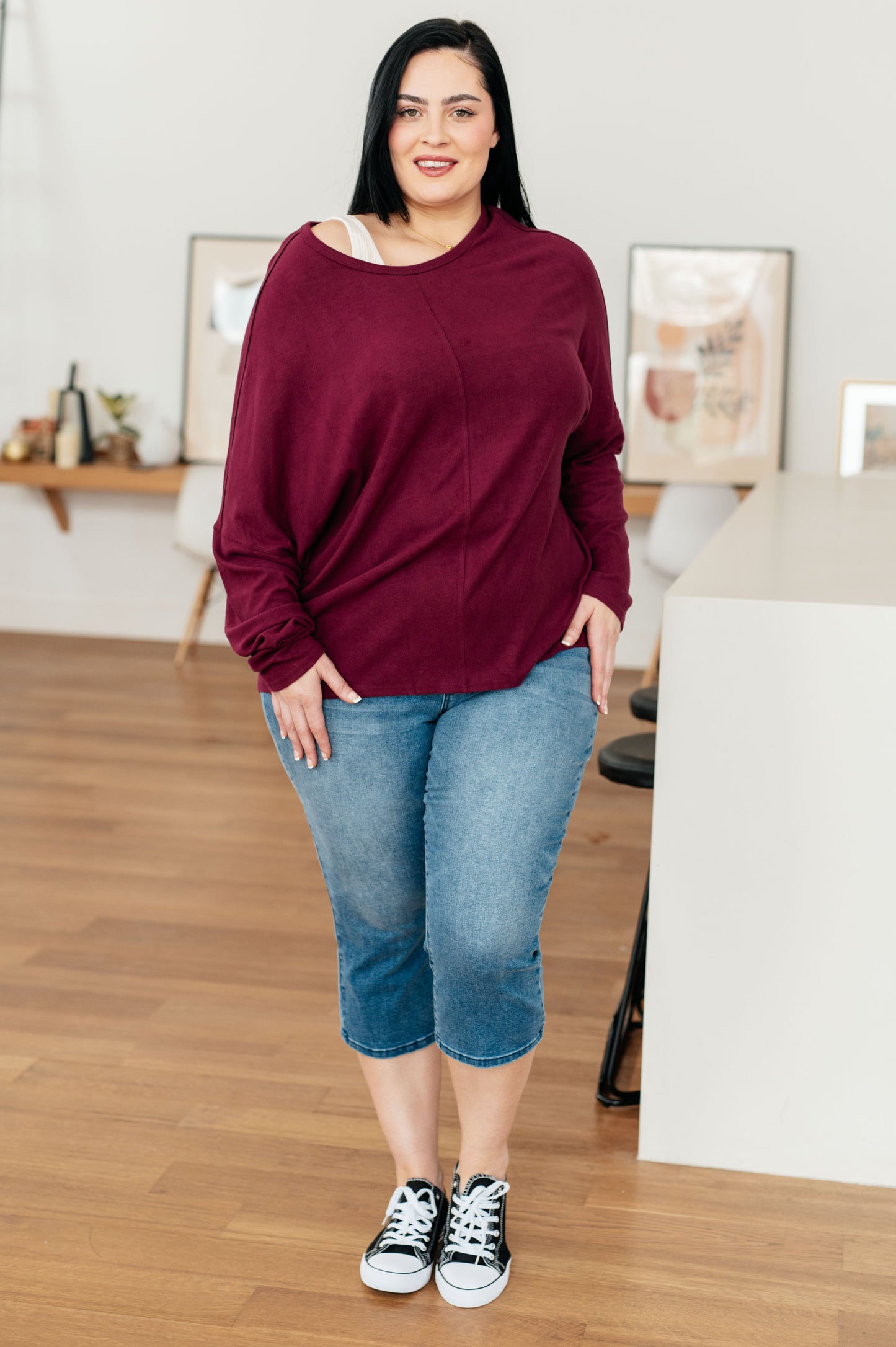 Drive Downtown Dolman Sleeve Top in Wine-Womens-Ave Shops-Happy Campers Boutique, Women's Fashion and More in Plainwell, MI