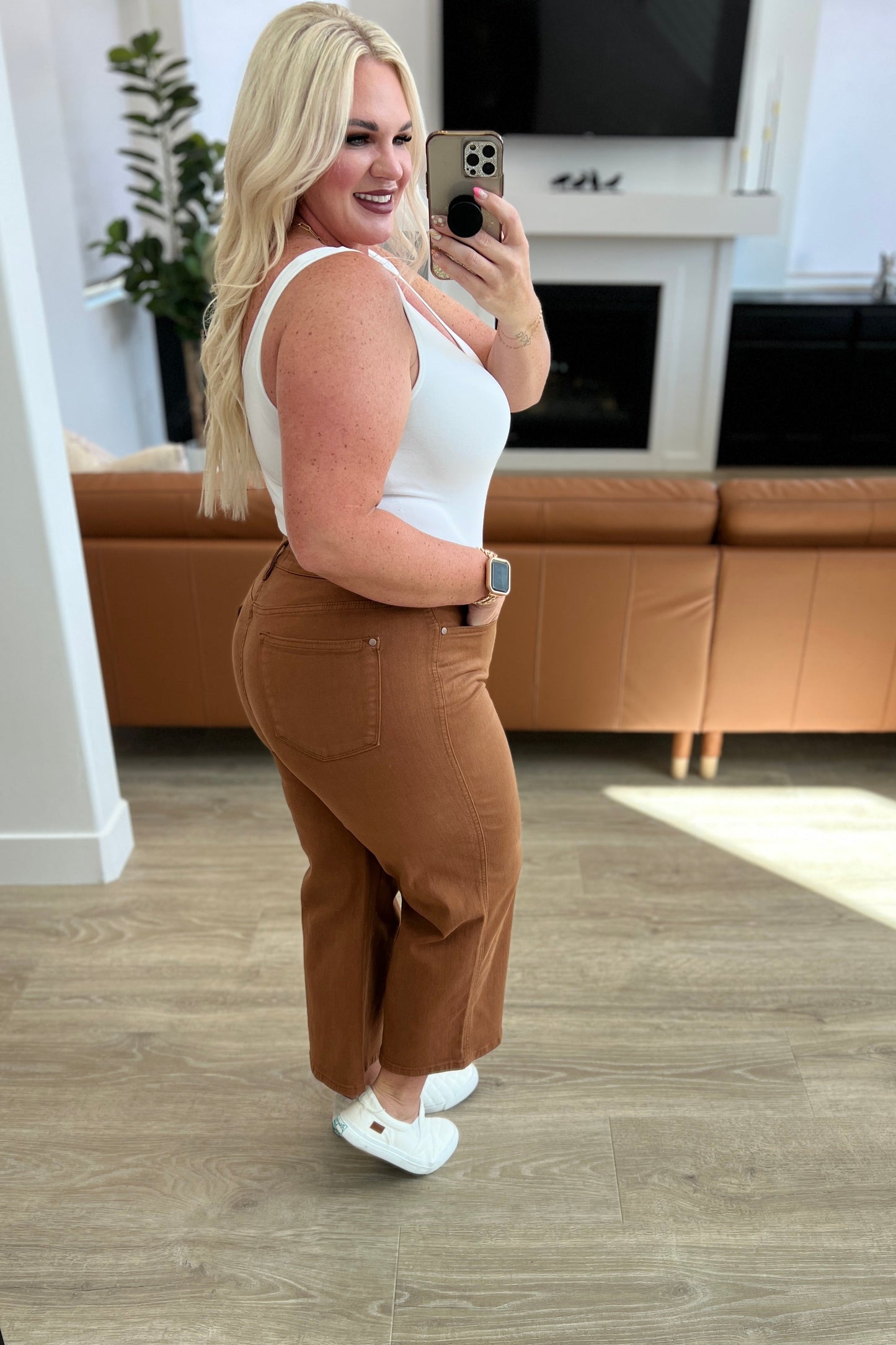 Briar High Rise Control Top Wide Leg Crop Jeans in Camel-Womens-Ave Shops-Happy Campers Boutique, Women's Fashion and More in Plainwell, MI