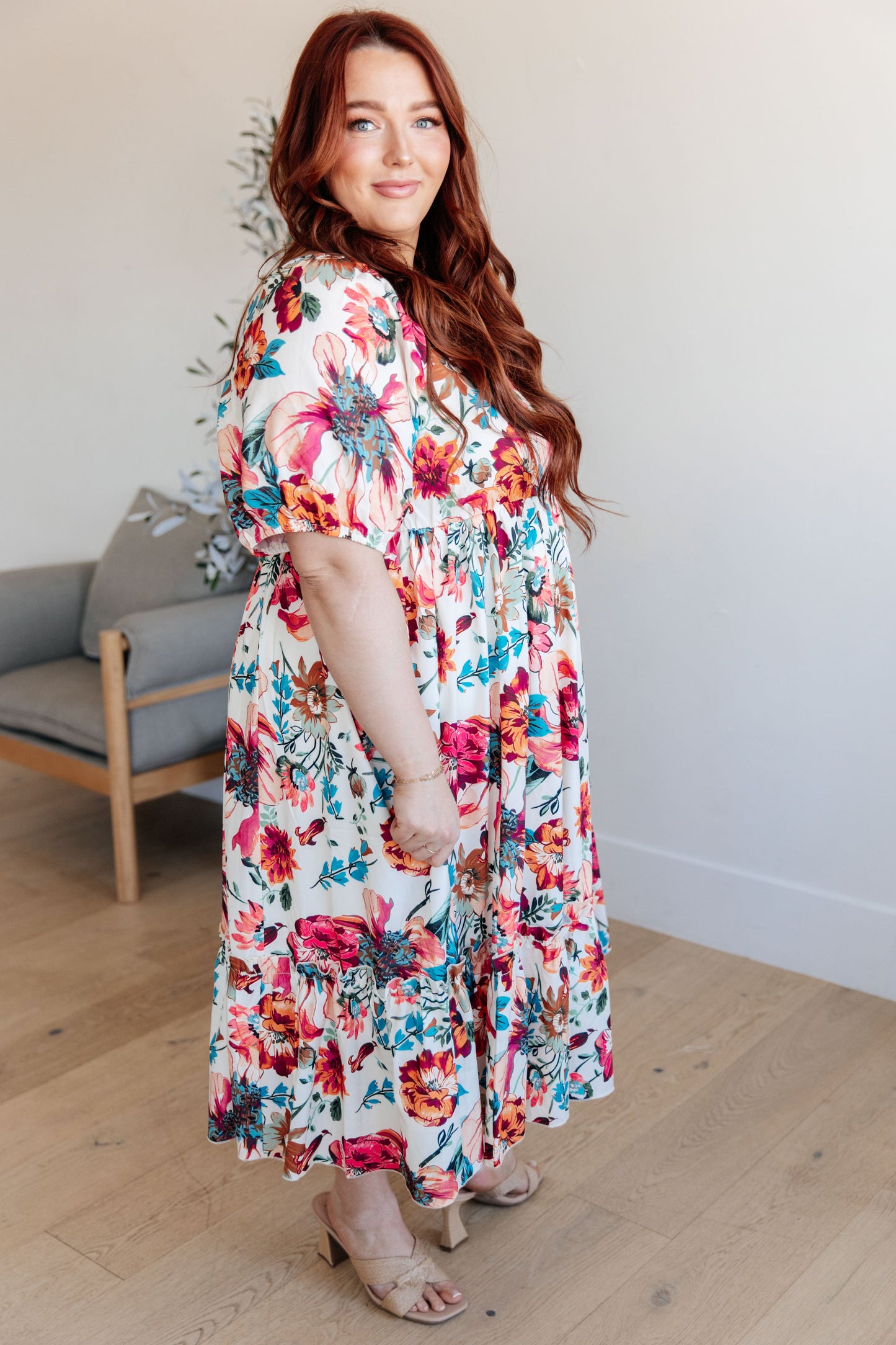 Let Me Frolic Balloon Sleeve Floral Dress-Womens-Ave Shops-Happy Campers Boutique, Women's Fashion and More in Plainwell, MI