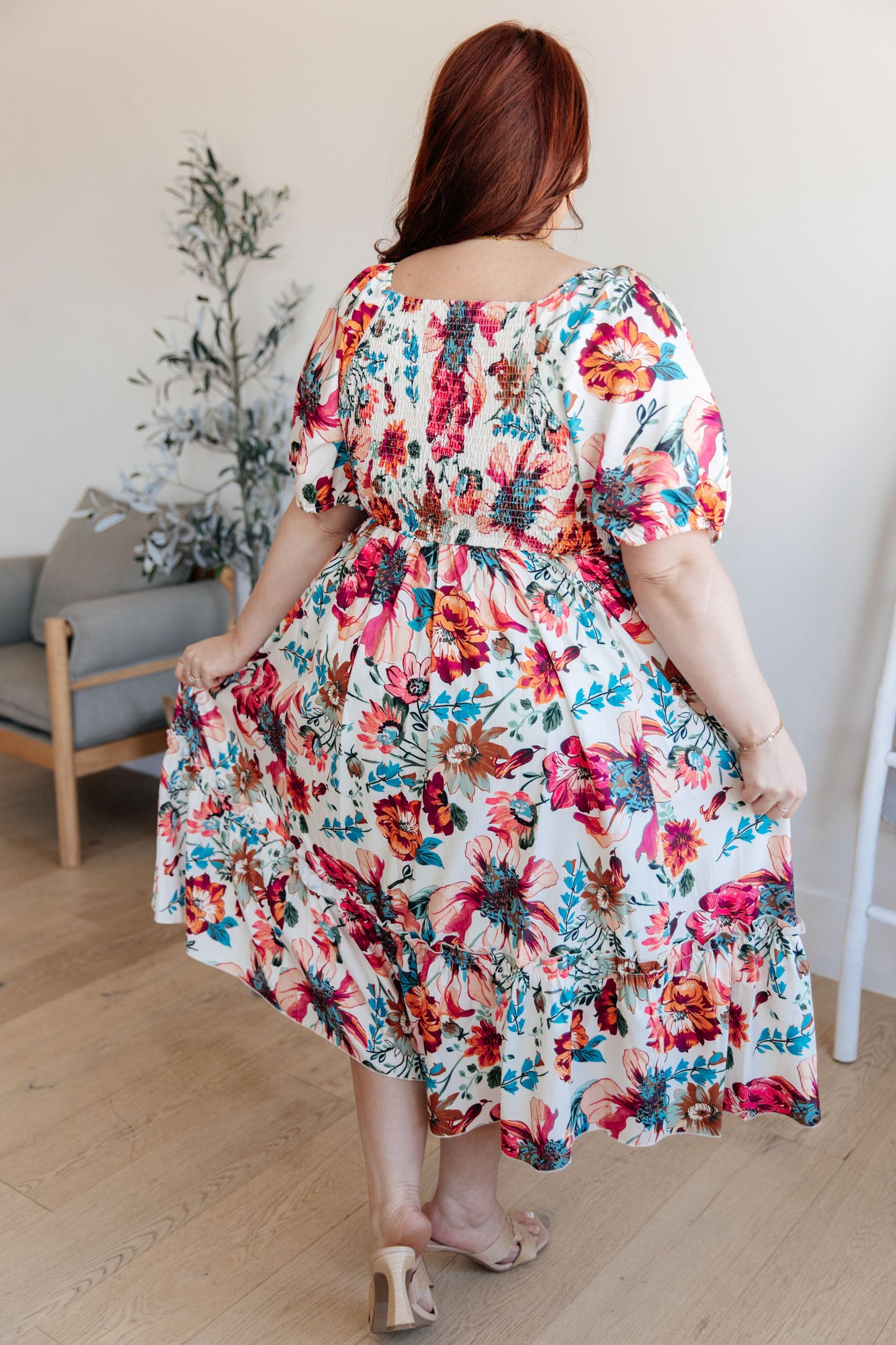 Let Me Frolic Balloon Sleeve Floral Dress-Womens-Ave Shops-Happy Campers Boutique, Women's Fashion and More in Plainwell, MI