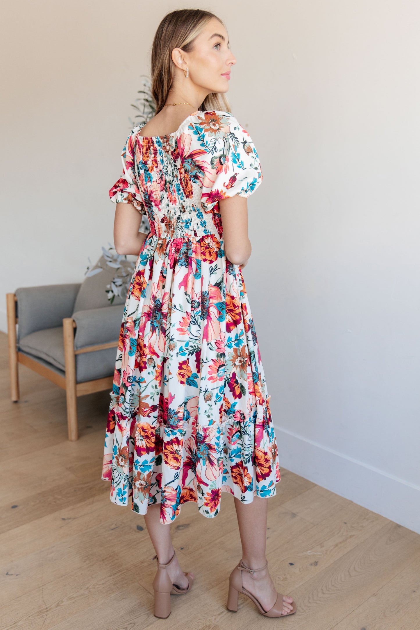Let Me Frolic Balloon Sleeve Floral Dress-Womens-Ave Shops-Happy Campers Boutique, Women's Fashion and More in Plainwell, MI