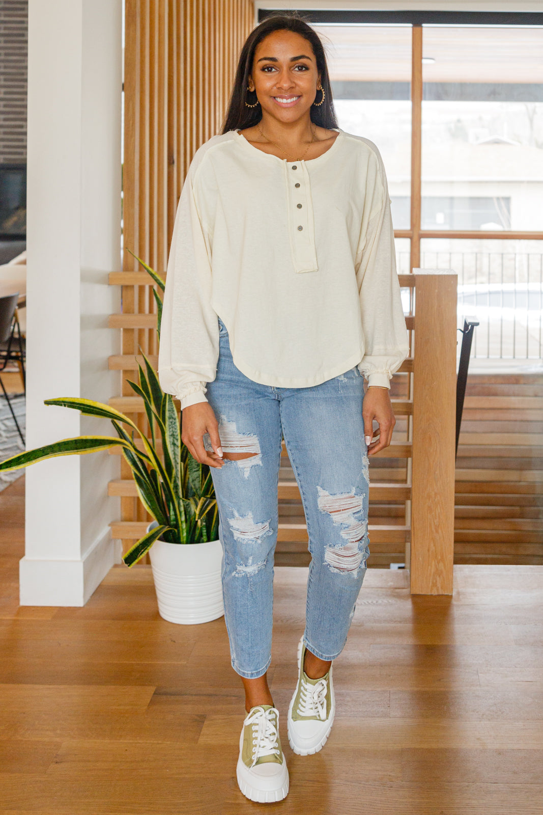 Osaka Top In Cream-Womens-Ave Shops-Happy Campers Boutique, Women's Fashion and More in Plainwell, MI