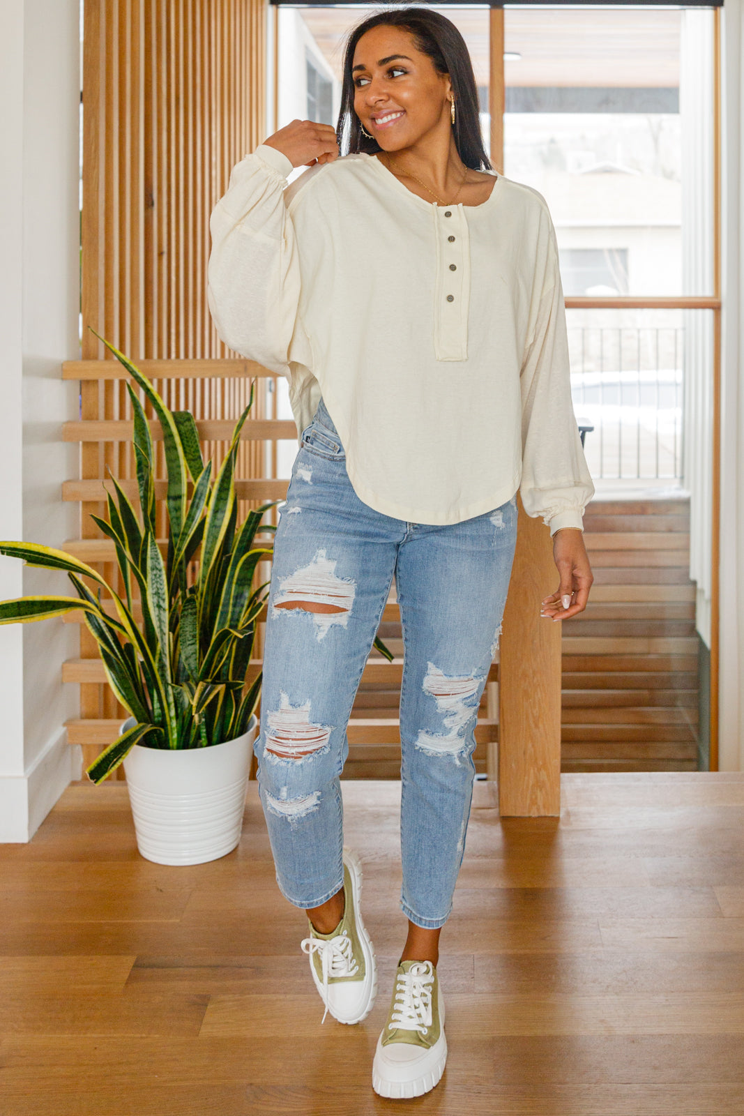 Osaka Top In Cream-Womens-Ave Shops-Happy Campers Boutique, Women's Fashion and More in Plainwell, MI