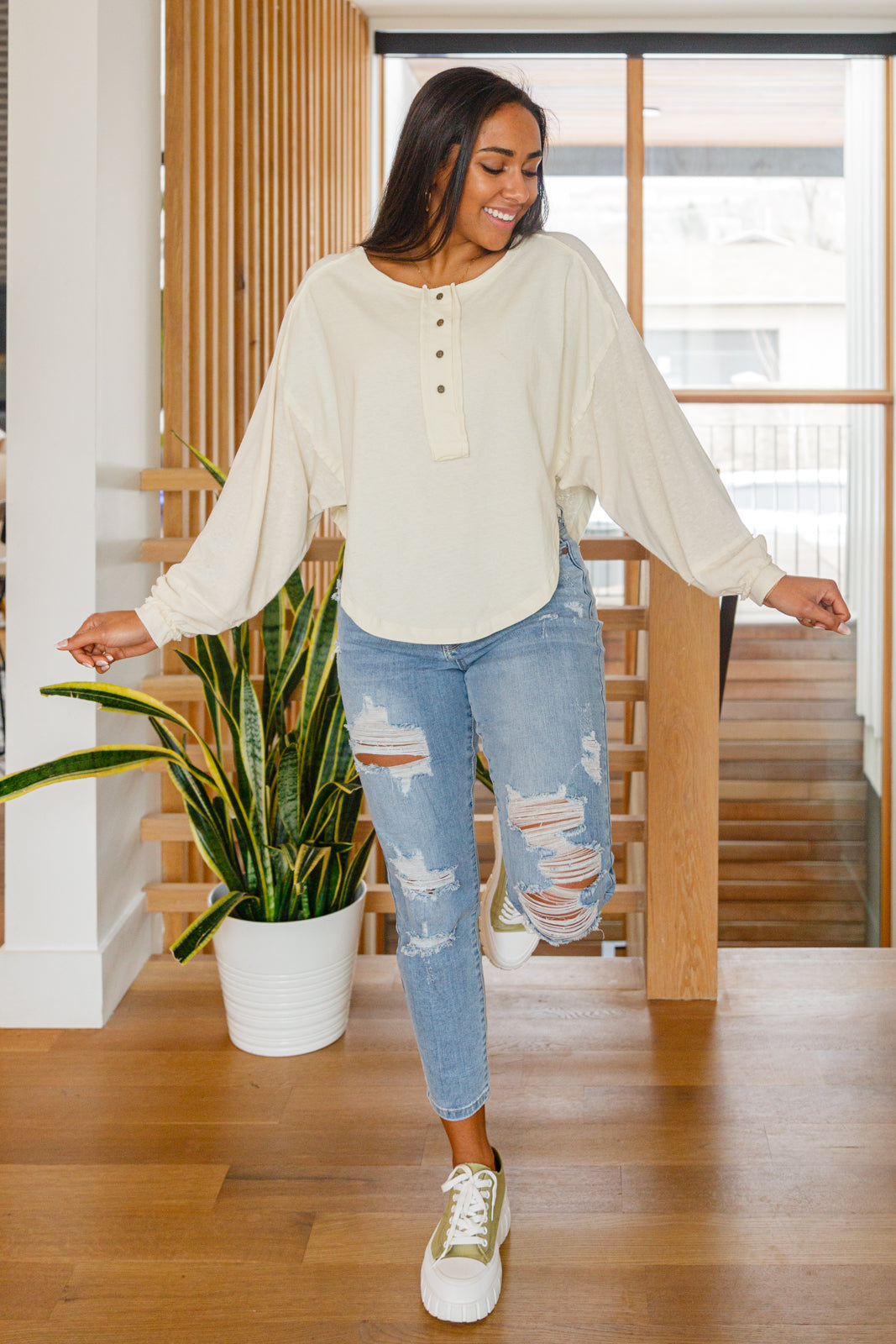 Osaka Top In Cream-Womens-Ave Shops-Happy Campers Boutique, Women's Fashion and More in Plainwell, MI