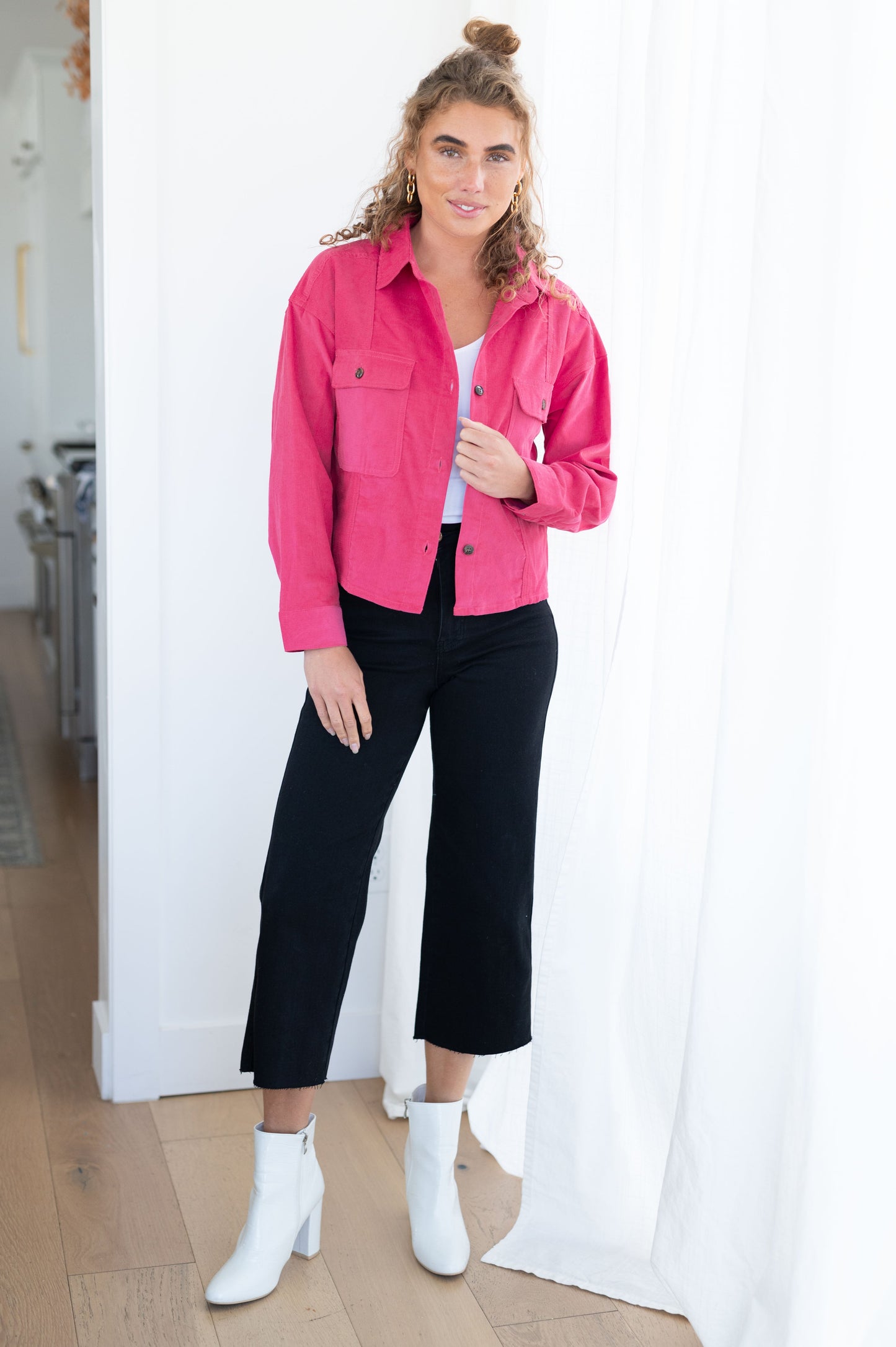 Perfect Pop of Pink Jacket-Womens-Ave Shops-Happy Campers Boutique, Women's Fashion and More in Plainwell, MI