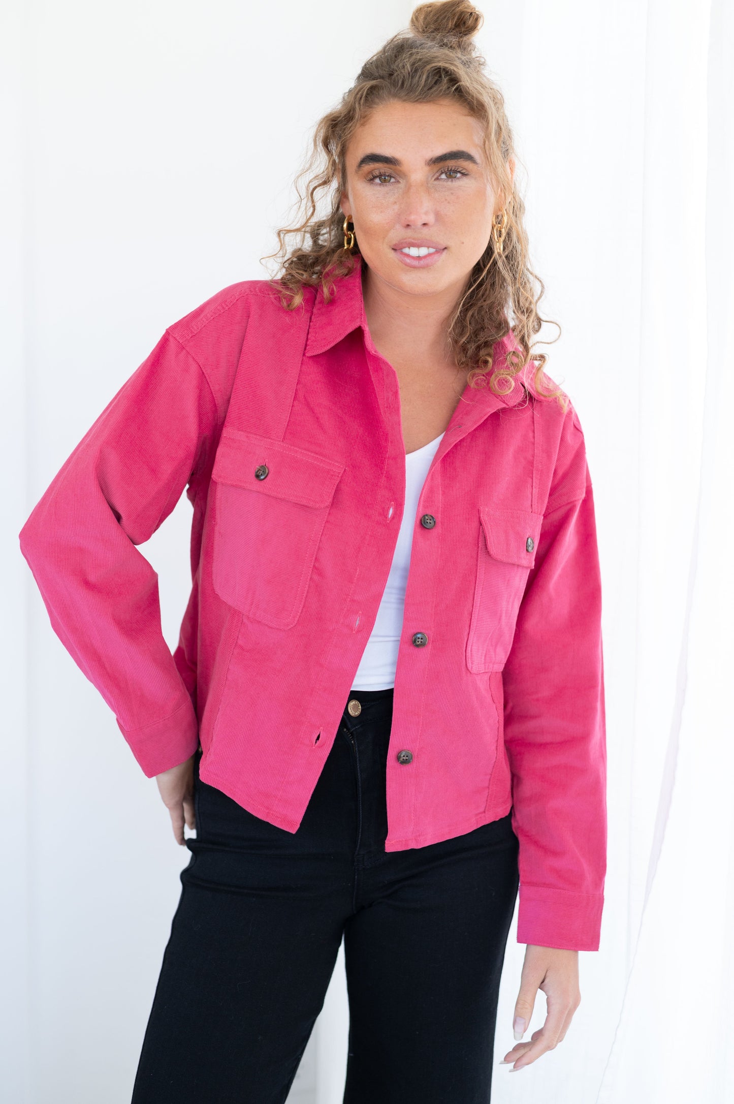 Perfect Pop of Pink Jacket-Womens-Ave Shops-Happy Campers Boutique, Women's Fashion and More in Plainwell, MI
