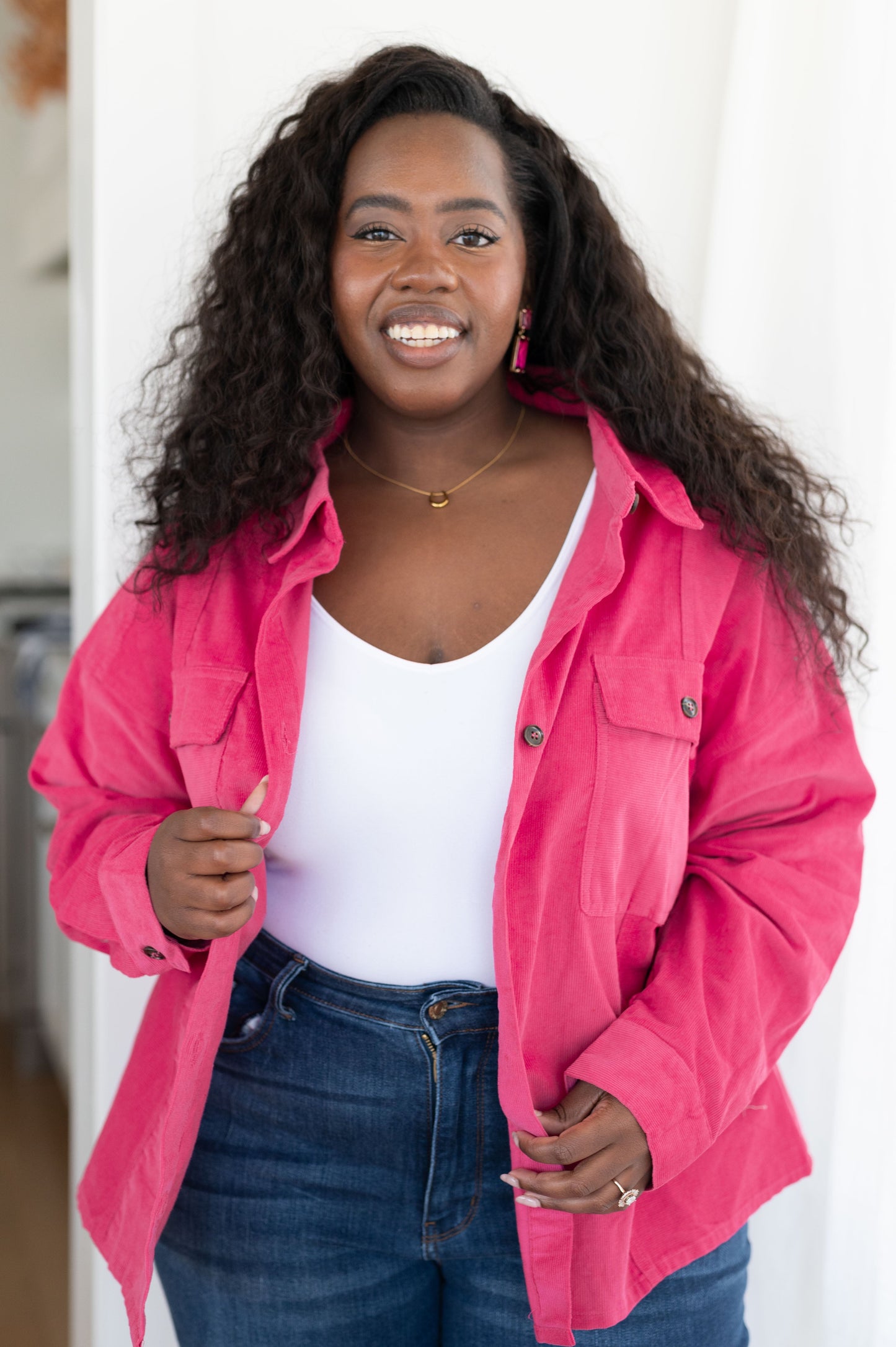 Perfect Pop of Pink Jacket-Womens-Ave Shops-Happy Campers Boutique, Women's Fashion and More in Plainwell, MI
