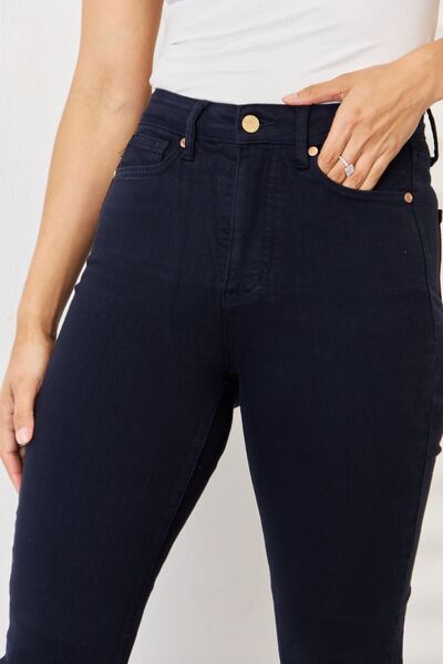 Judy Blue Full Size Garment Dyed Tummy Control Skinny Jeans-DENIM-Trendsi-Happy Campers Boutique, Women's Fashion and More in Plainwell, MI