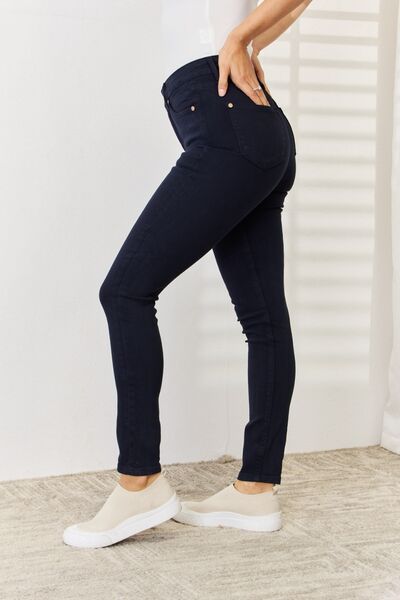 Judy Blue Full Size Garment Dyed Tummy Control Skinny Jeans-DENIM-Trendsi-Happy Campers Boutique, Women's Fashion and More in Plainwell, MI