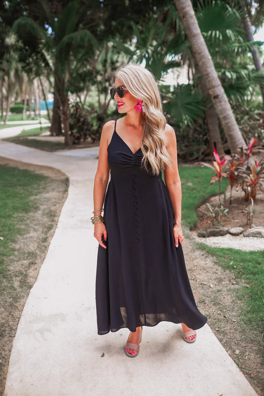 Easy To Please Button Maxi Dress-Happy Campers Boutique-Happy Campers Boutique, Women's Fashion and More in Plainwell, MI