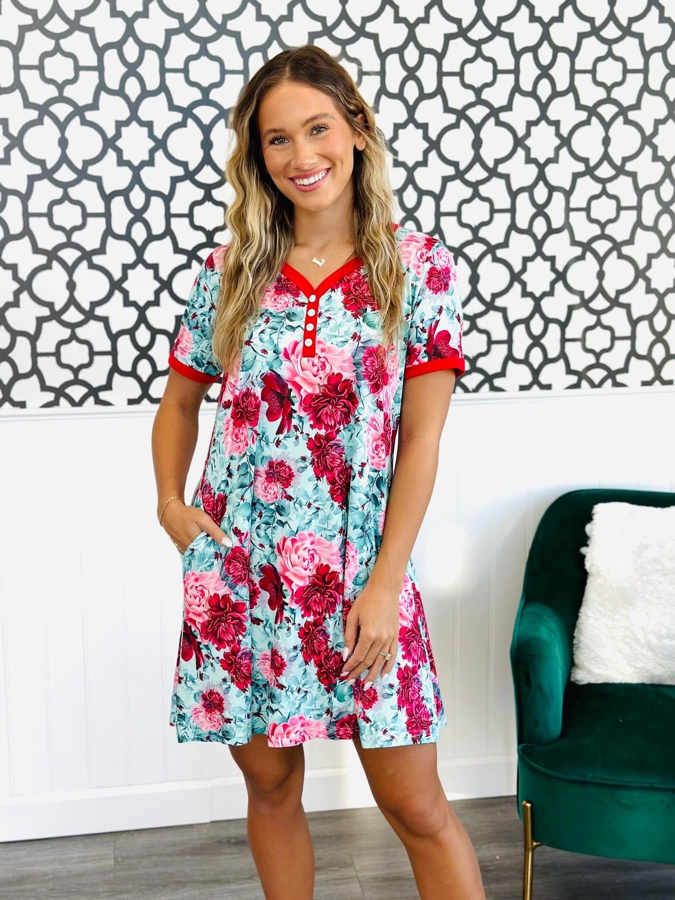 Shirley & Stone Christmas NightGown-Happy Campers Boutique-Happy Campers Boutique, Women's Fashion and More in Plainwell, MI