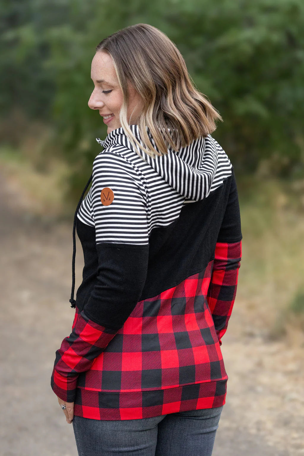 Michelle Mae Colorblock Buffalo Plaid Hoodie-Apparel-Happy Campers Boutique-Happy Campers Boutique, Women's Fashion and More in Plainwell, MI