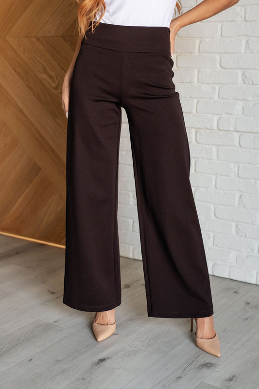 Magic Wide Leg Pants in Chocolate-Bottoms-Ave Shops-Happy Campers Boutique, Women's Fashion and More in Plainwell, MI
