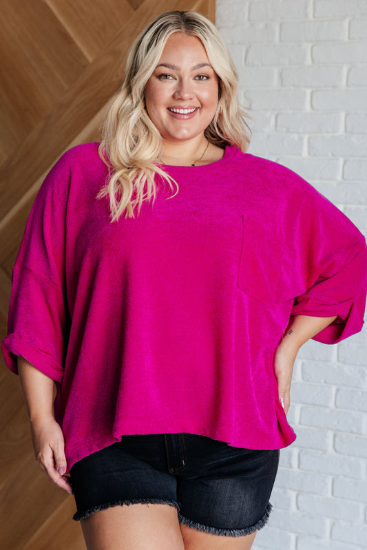 Pink Thoughts Chenille Blouse-Womens-Ave Shops-Happy Campers Boutique, Women's Fashion and More in Plainwell, MI