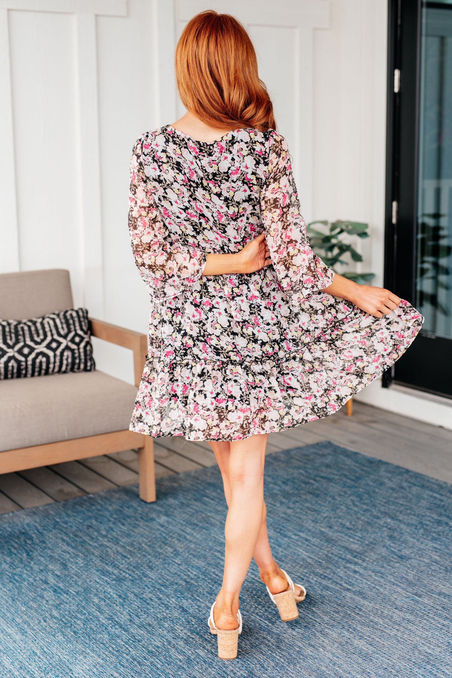 Jennifer Floral Dress-Dresses-Ave Shops-Happy Campers Boutique, Women's Fashion and More in Plainwell, MI