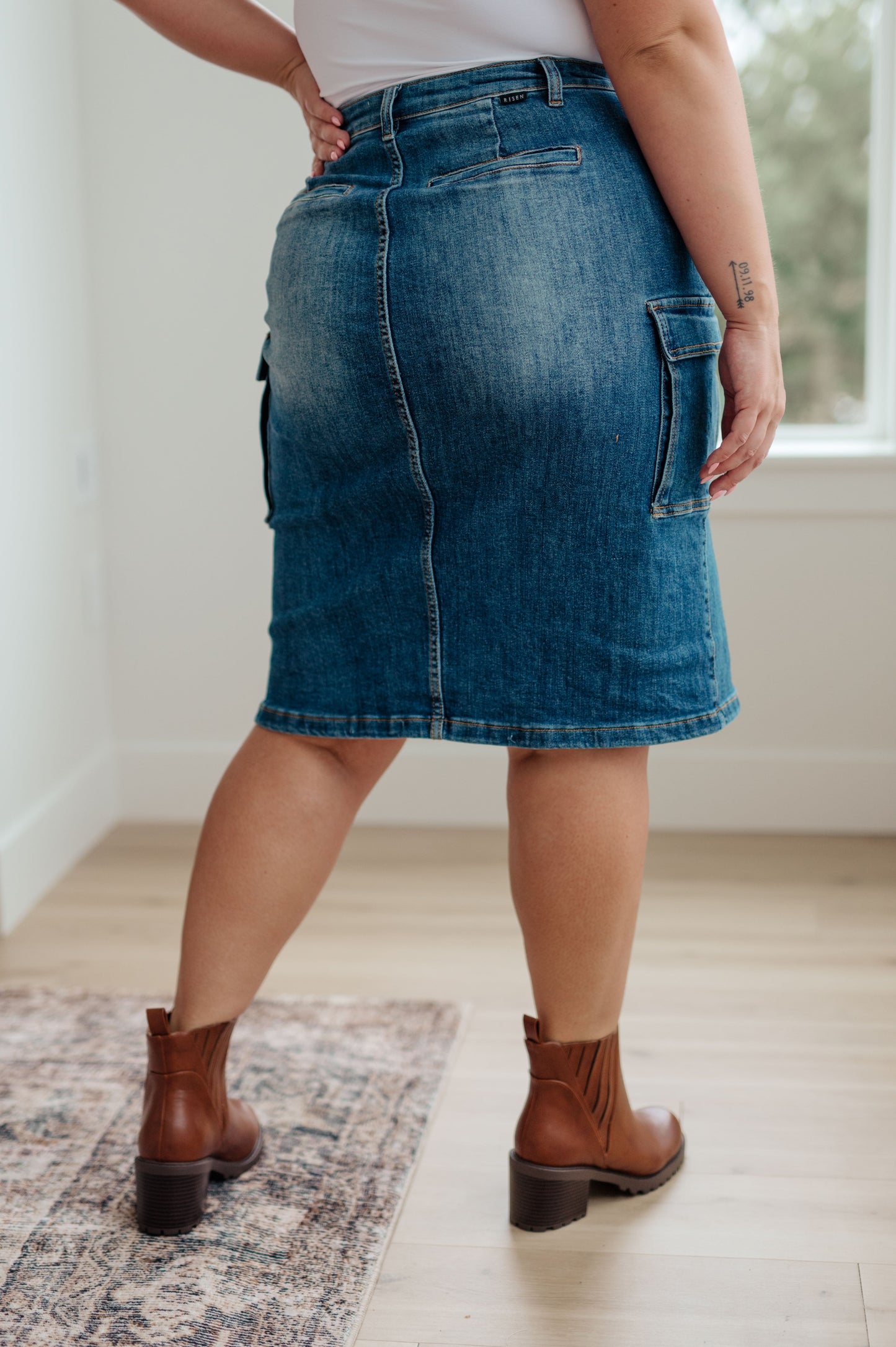 Always Be There Cargo Denim Skirt-Womens-Ave Shops-Happy Campers Boutique, Women's Fashion and More in Plainwell, MI